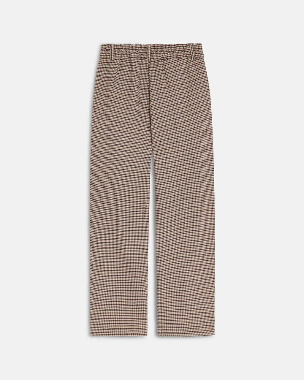 Pantalón Cuadros Pinzas Marrón