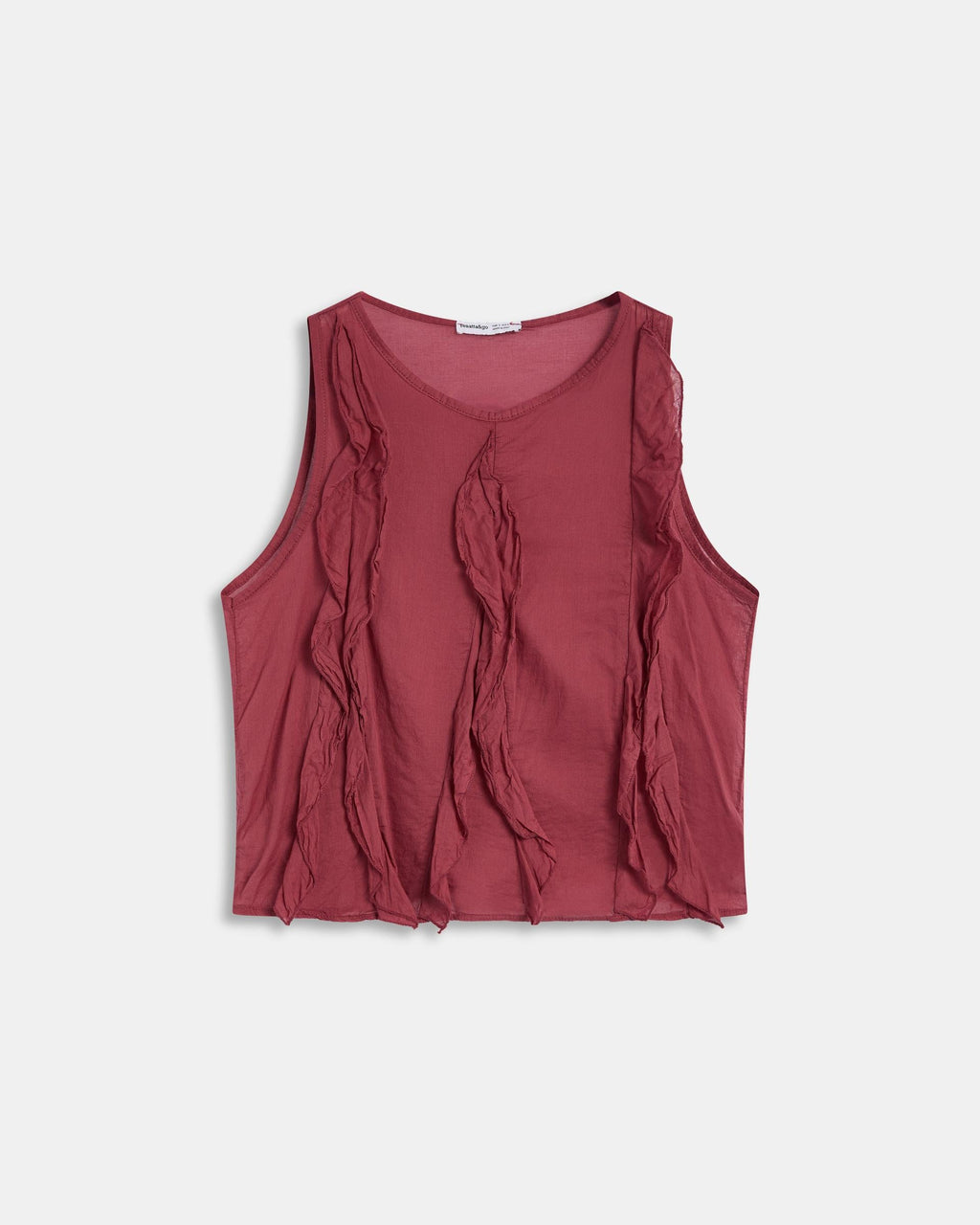 Blusa Volantes Delanteros Teja