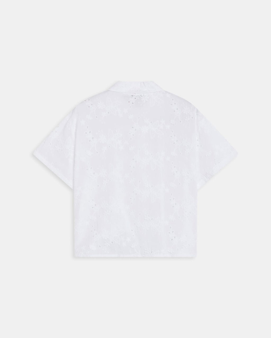 Camisa Manga Corta Troquelados Blanca