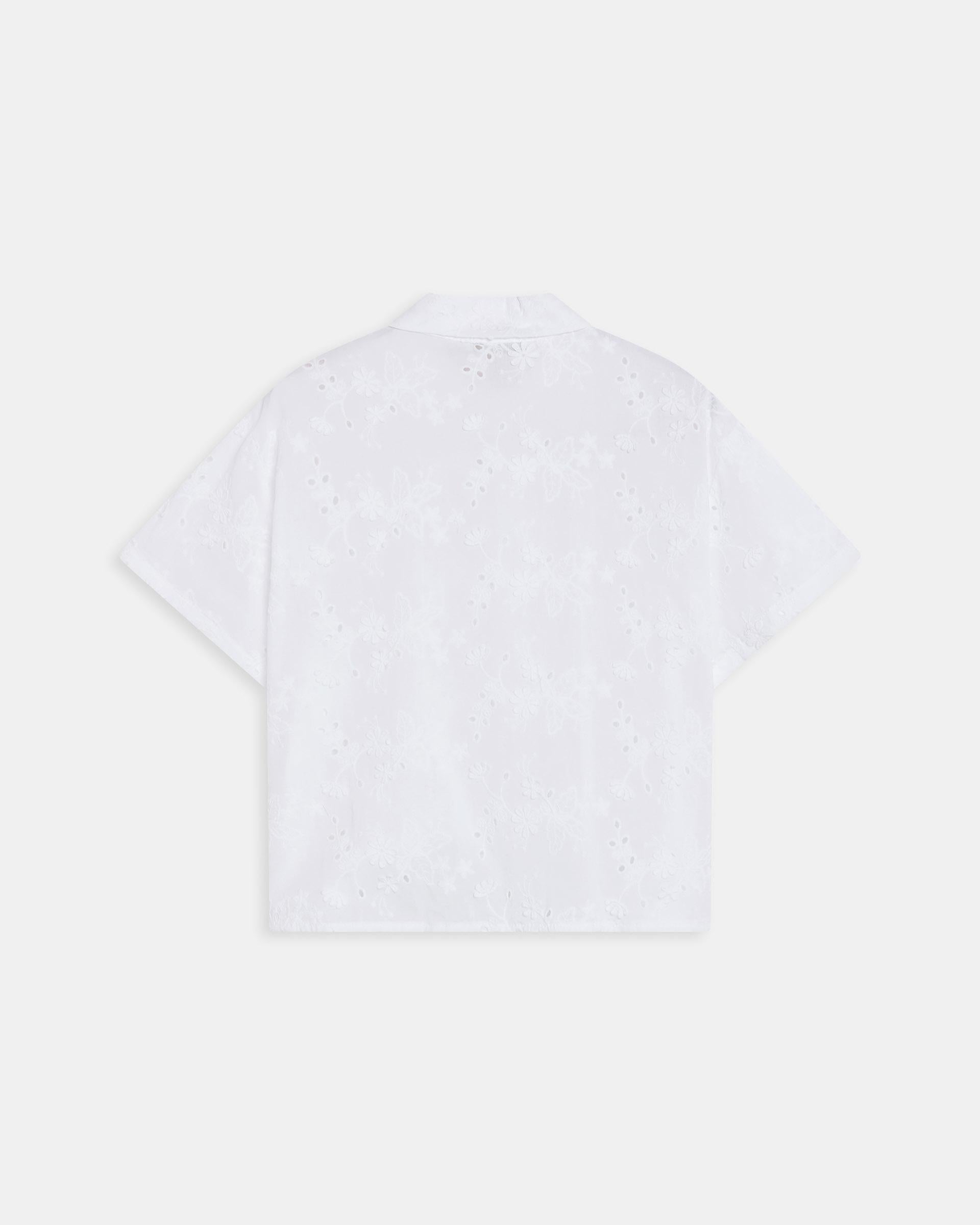 Camisa Manga Corta Troquelados Blanca