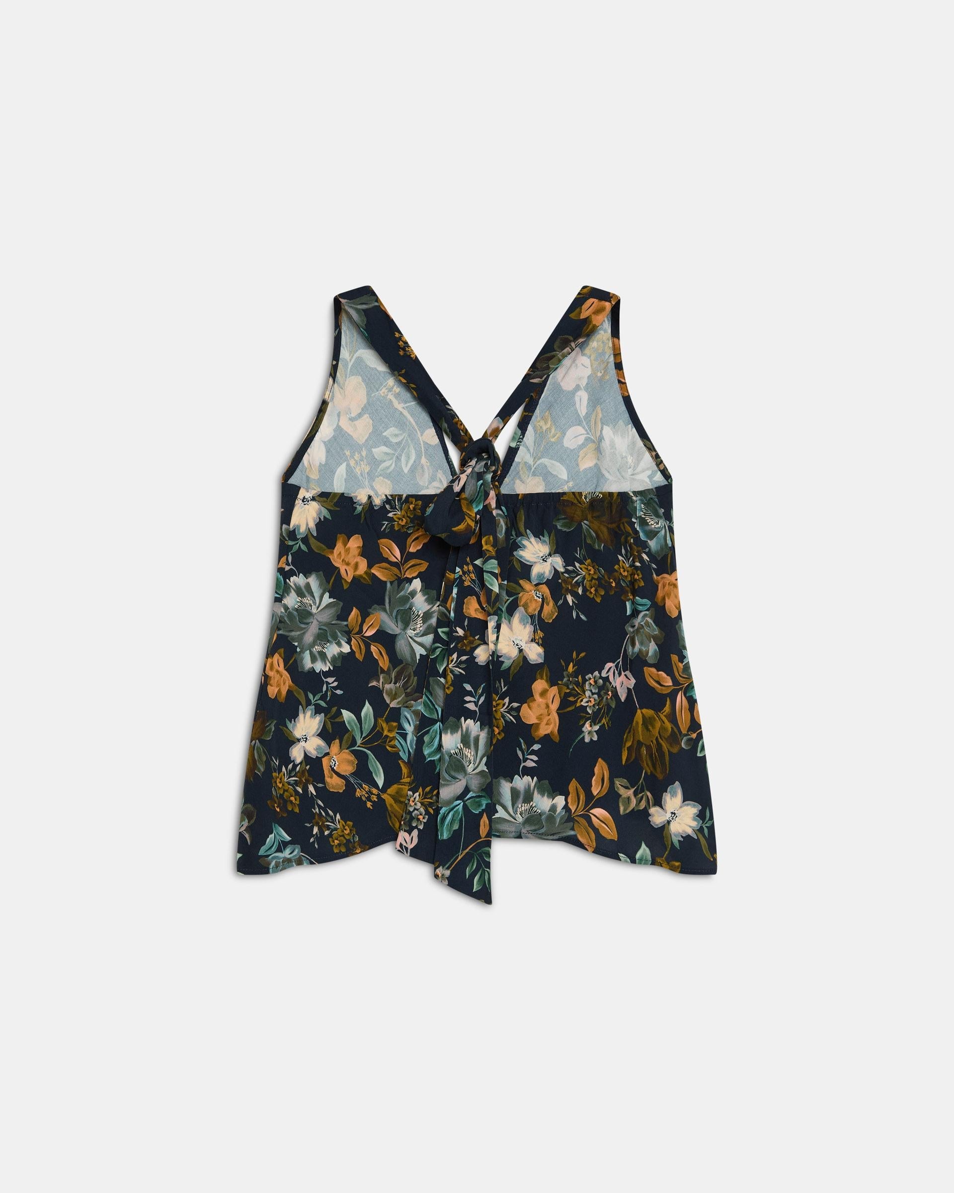 Top Picos Estampado Floral Azul Marino