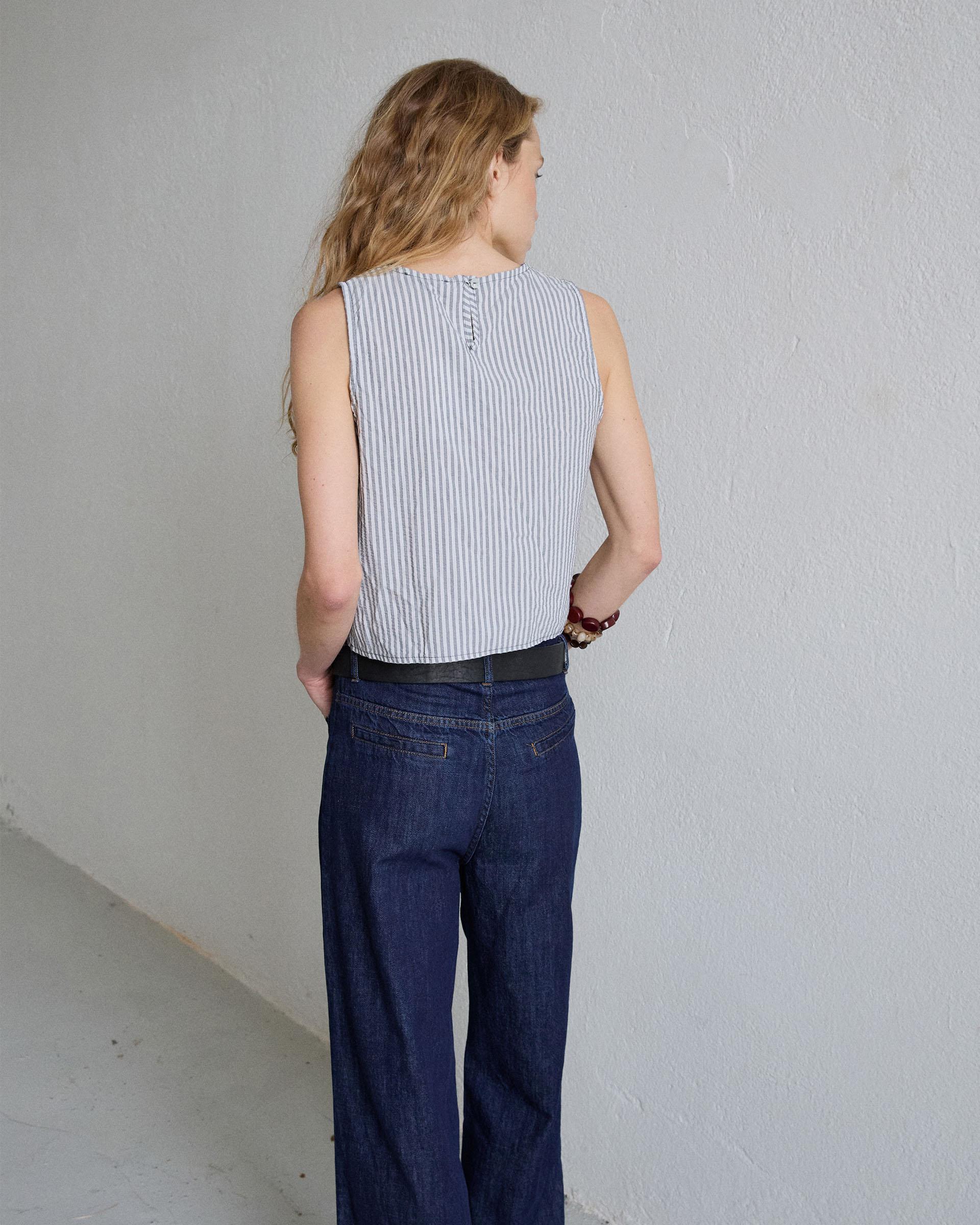 Top Rayas Bicolor Gris