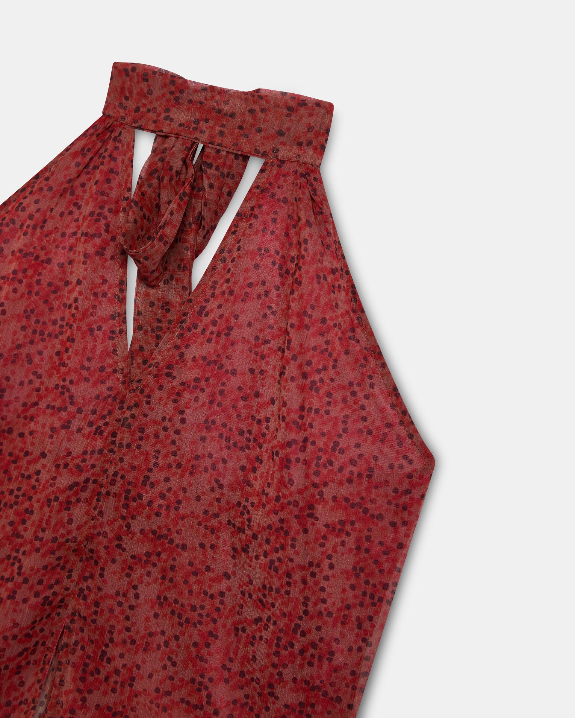 Top Abertura Estampado Rojo