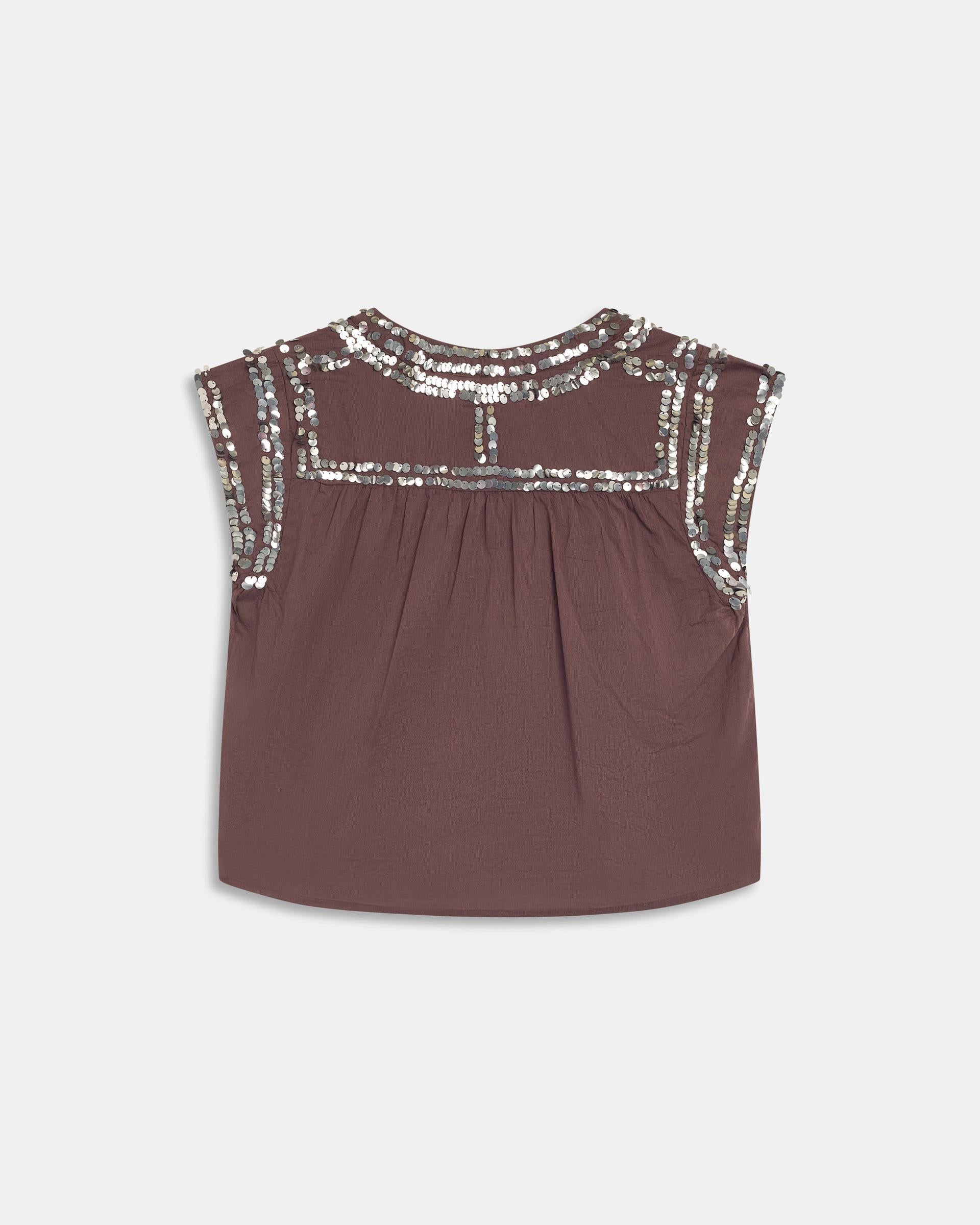 Blusa Lentejuelas Marrón