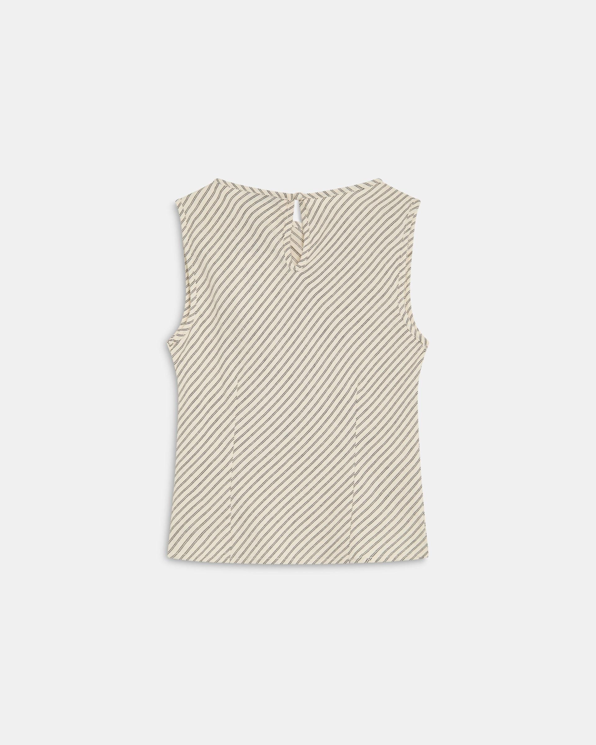 Top Estampado Rayas Diagonales Blanco