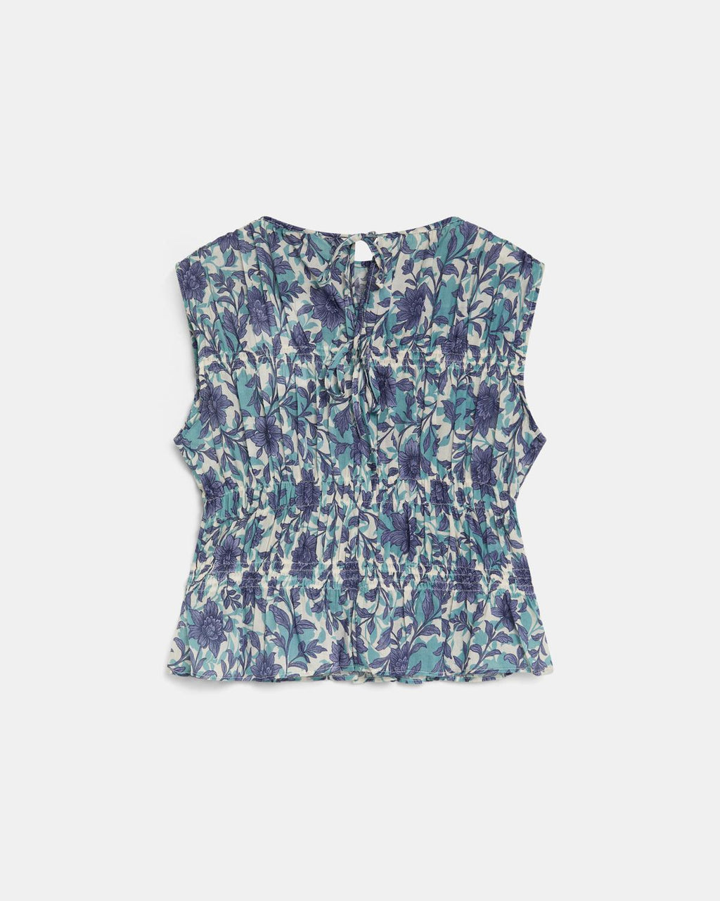 Top Gomas Estampado Floral Azul