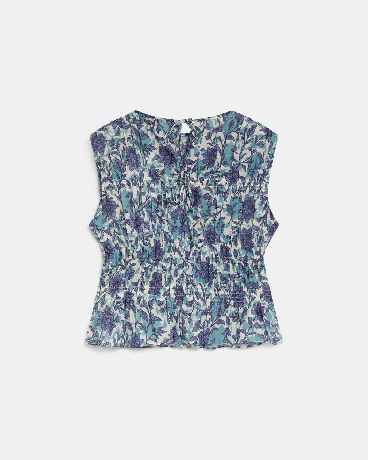 Top Gomas Estampado Floral Azul