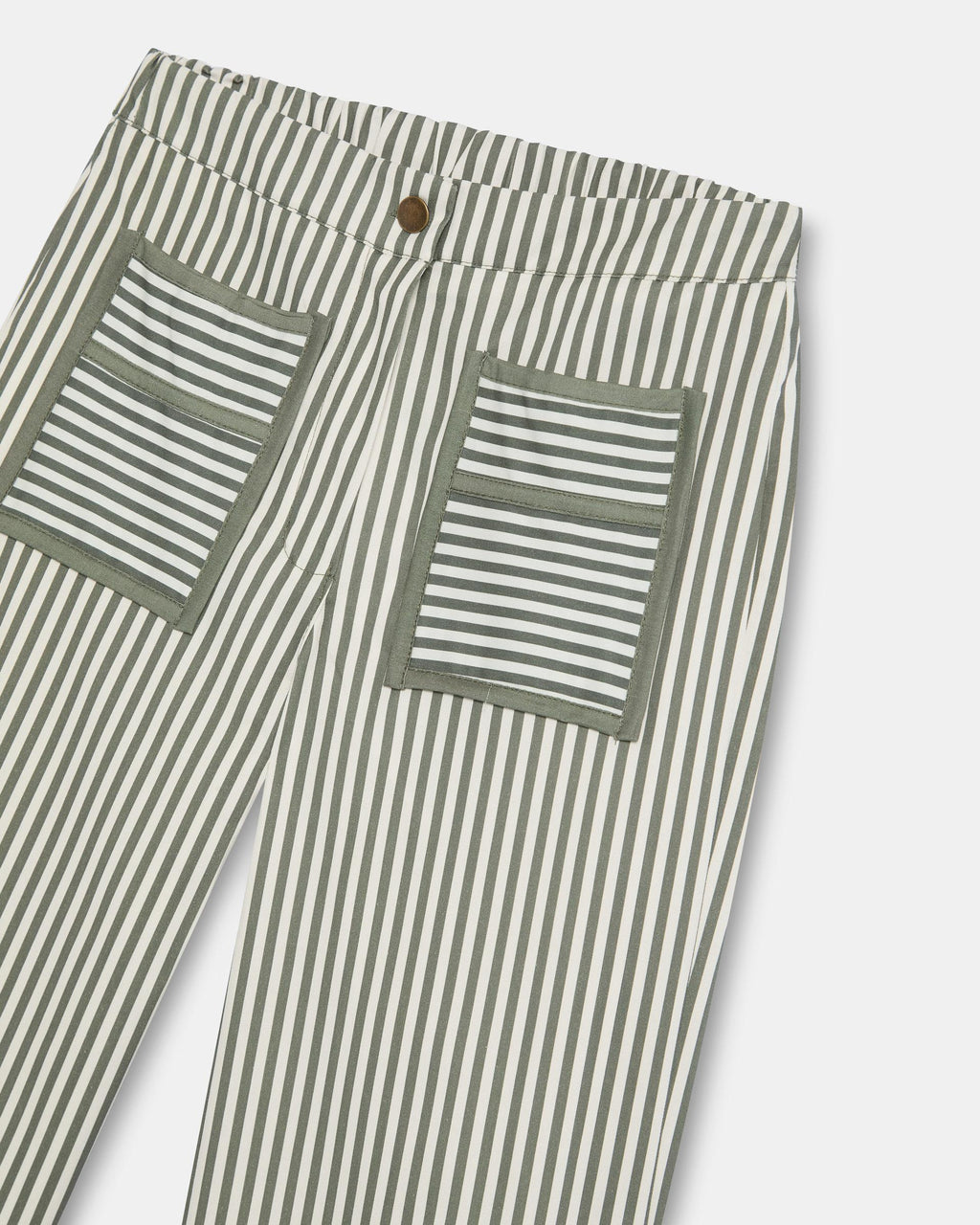 Jeans Rayas Bolsillos Contraste Verde