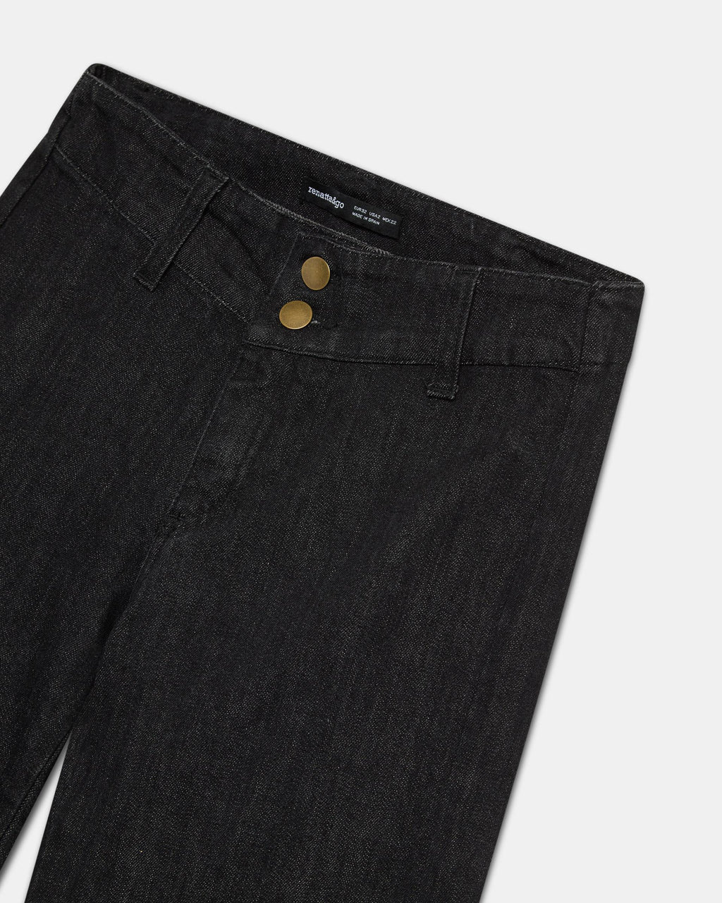 Jeans Cinturilla Doble Botón Negro