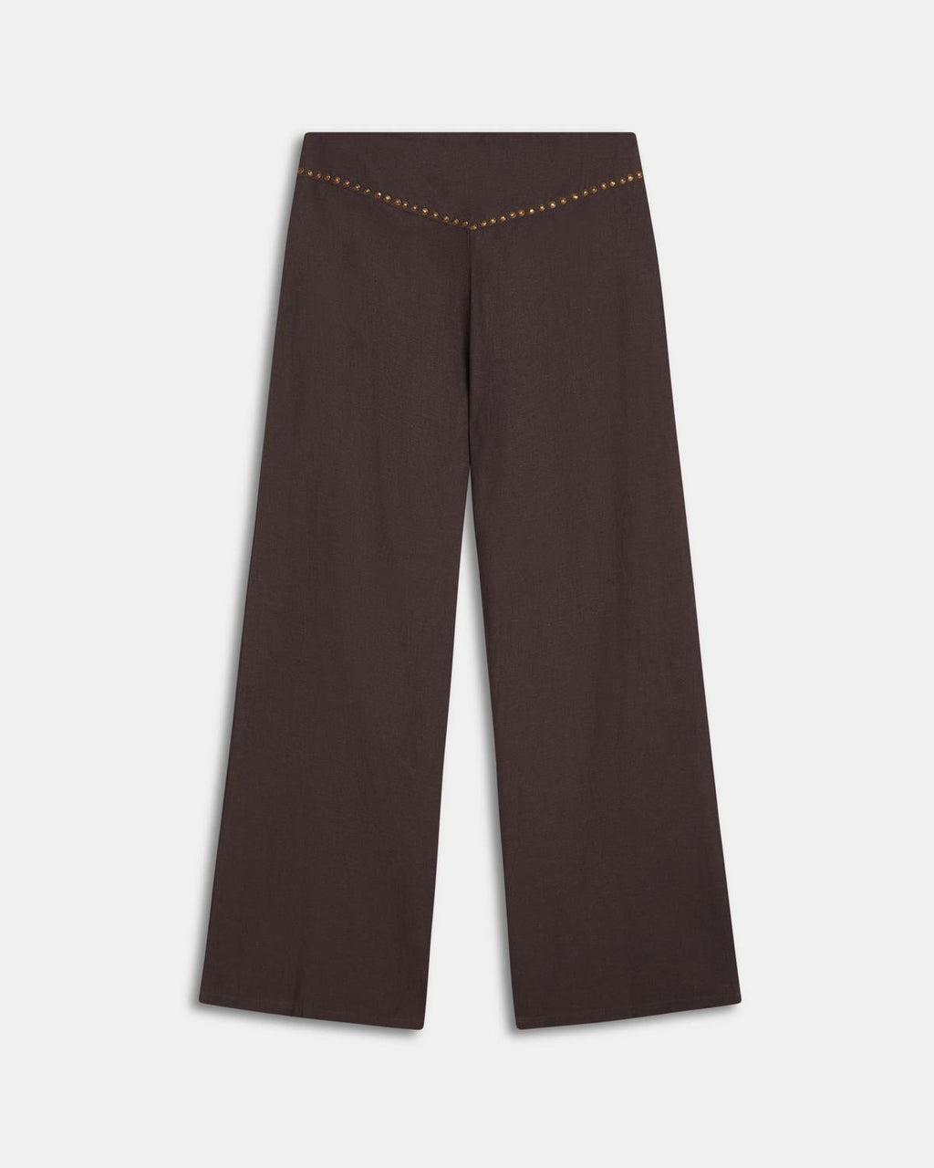 Pantalón Fluido Tachuelas Marrón