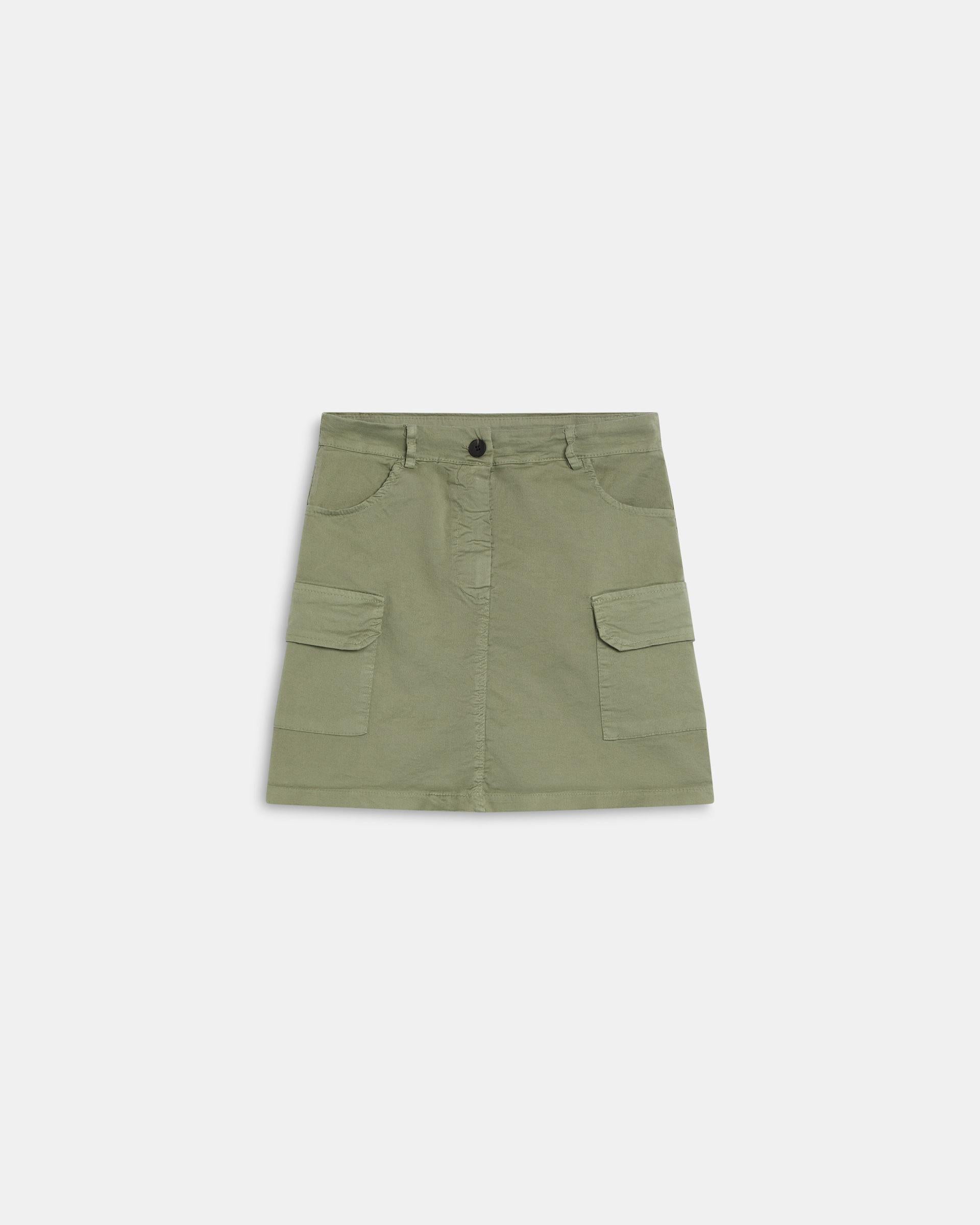 Minifalda Bolsillos Cargo Verde