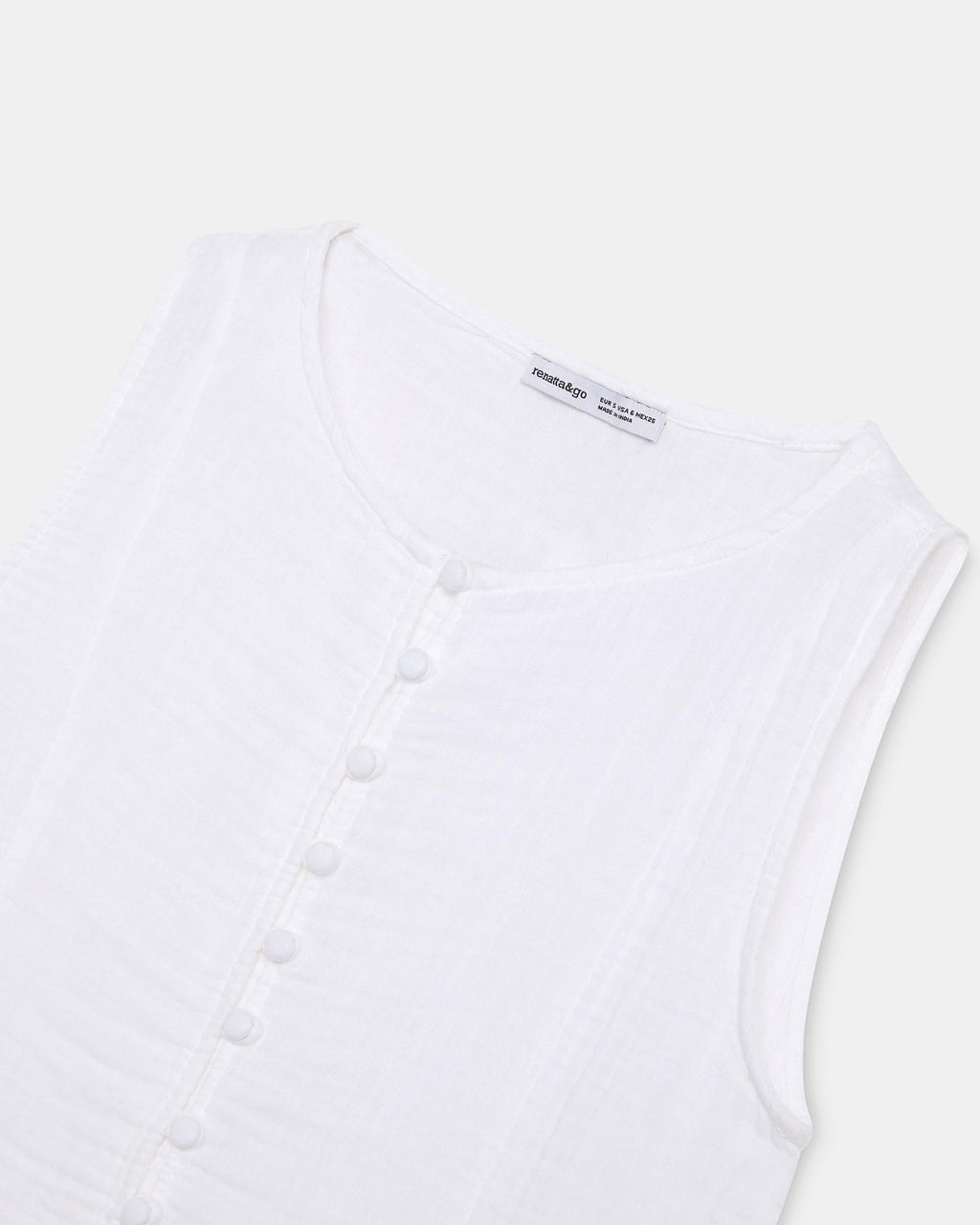 Top Botones Forrados Blanco