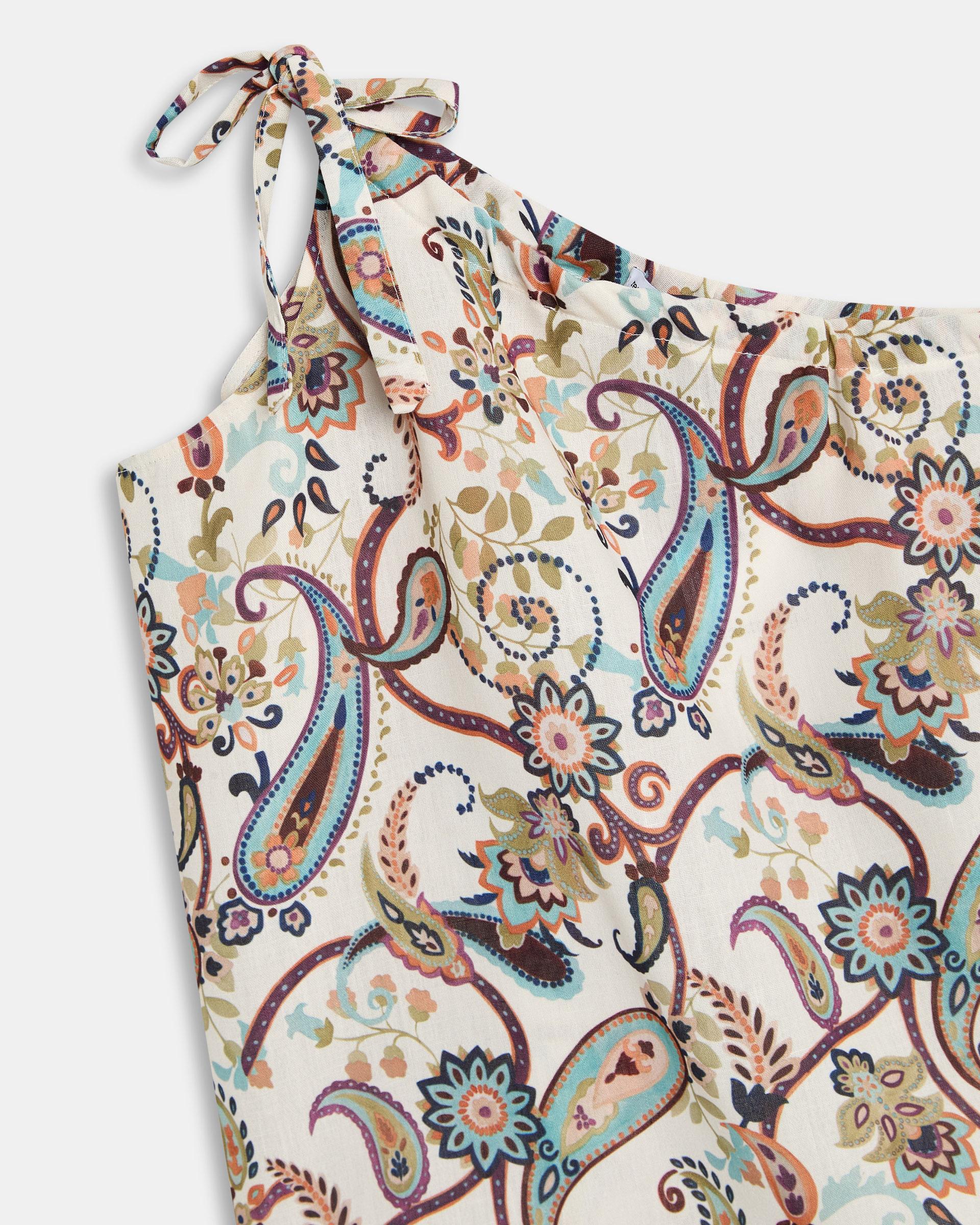Top Asimétrico Lazada Estampado Multicolor