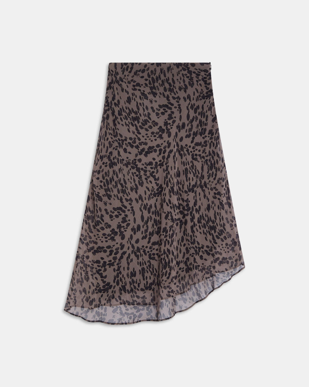 Falda Asimetrica Animal Print Marrón