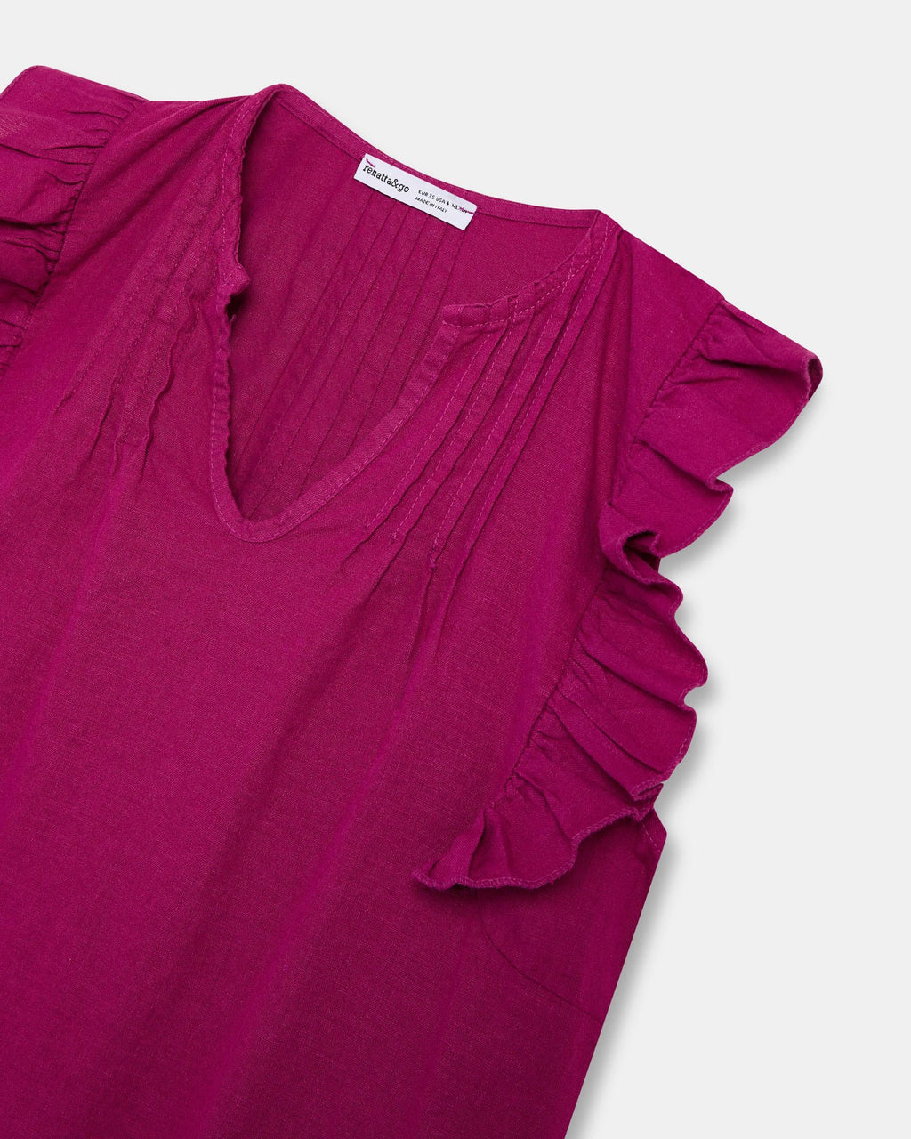 Blusa Sin Mangas Volantes Fucsia