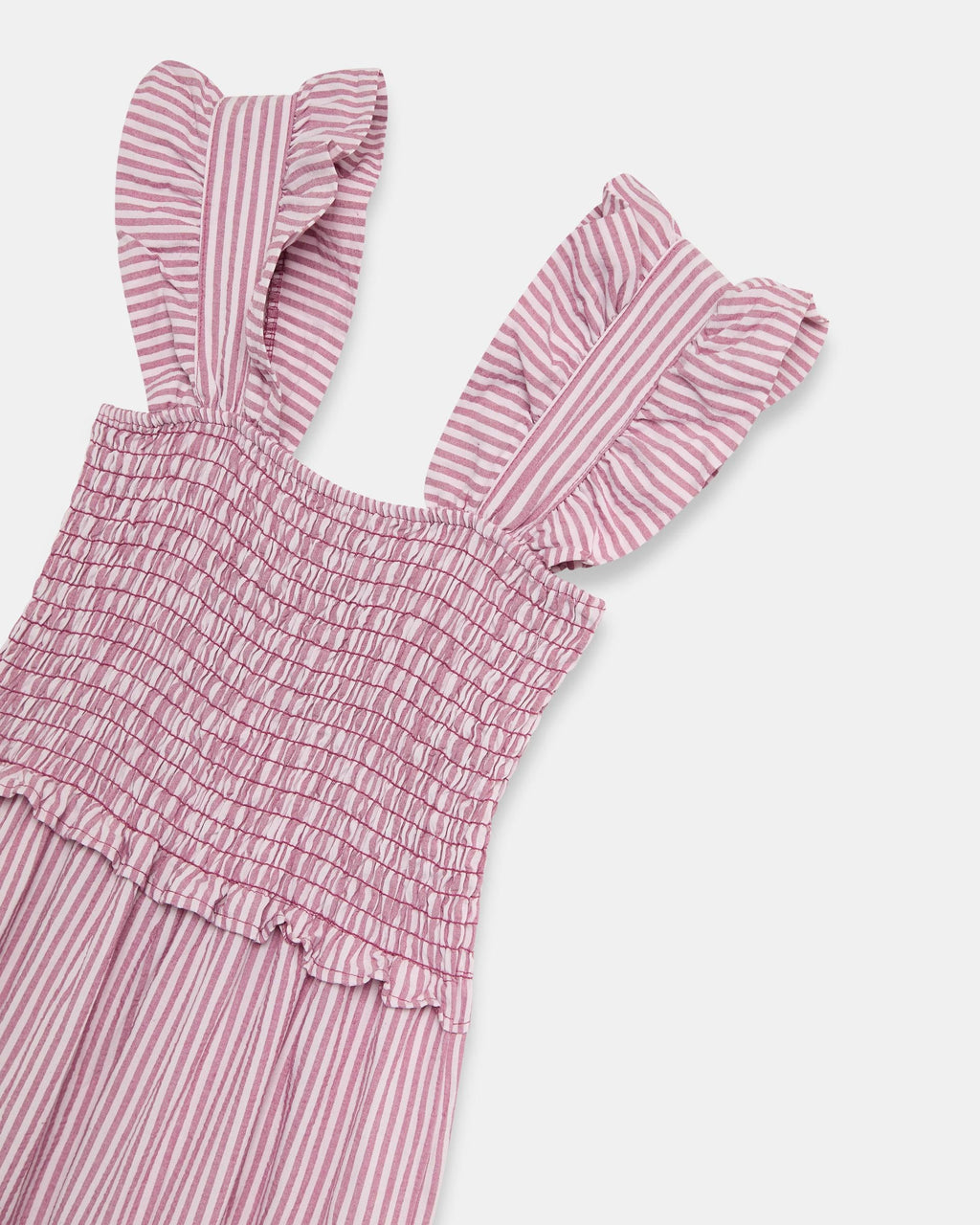 Vestido Gomas Volantes Rosa