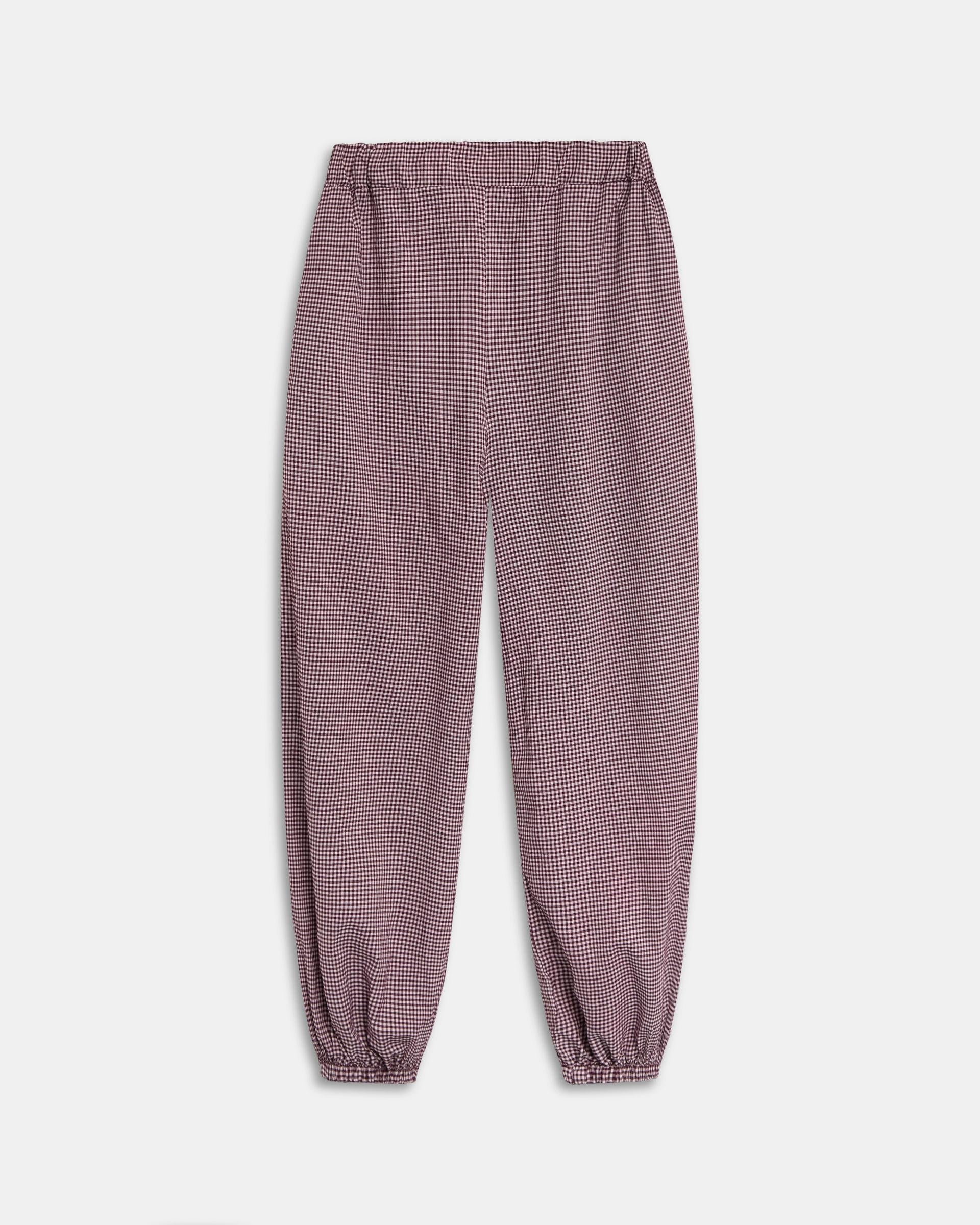 Pantalón Bombacho Cuadros Vichy Granate