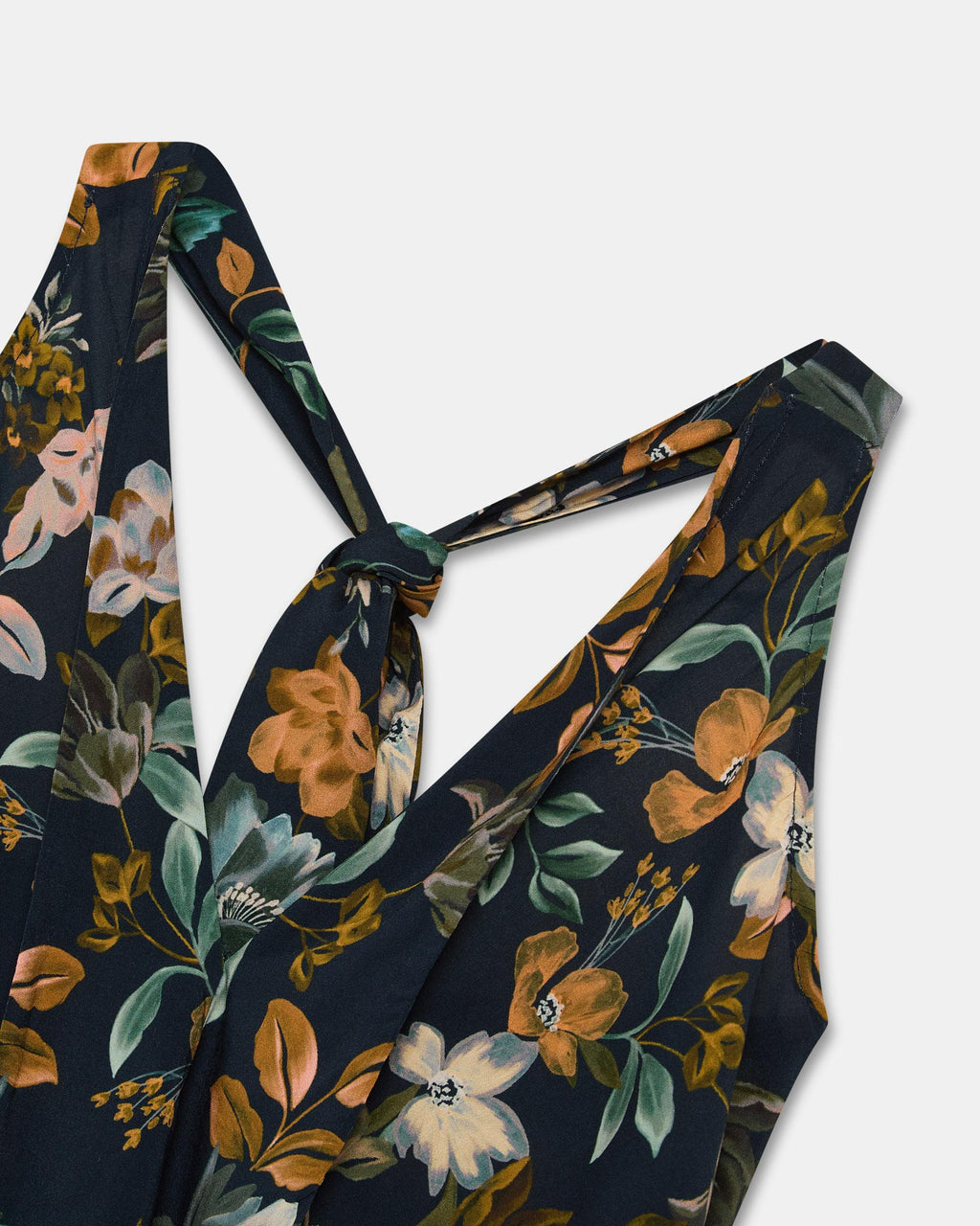 Top Picos Estampado Floral Azul Marino