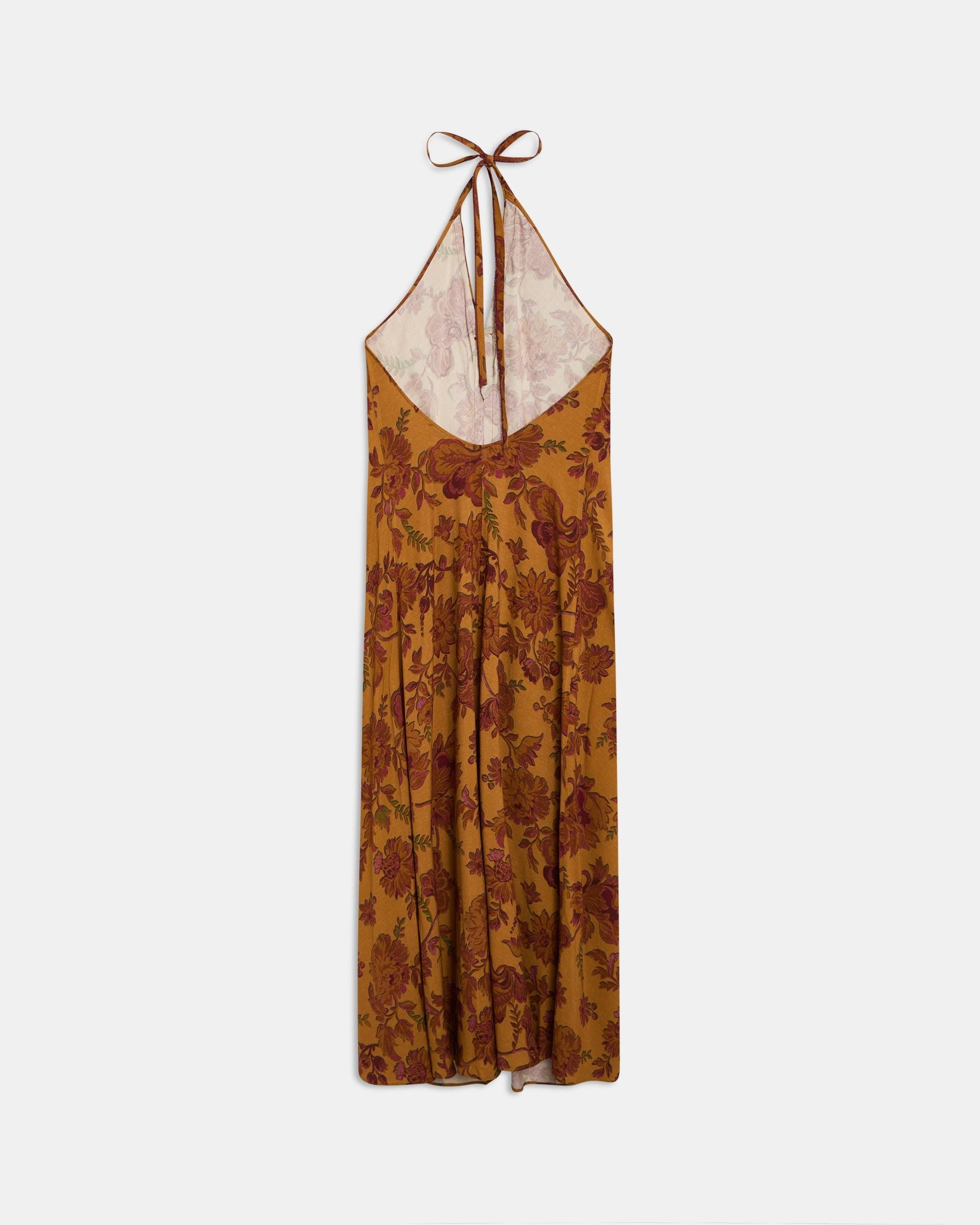 Vestido Halter Estampado Floral Multicolor