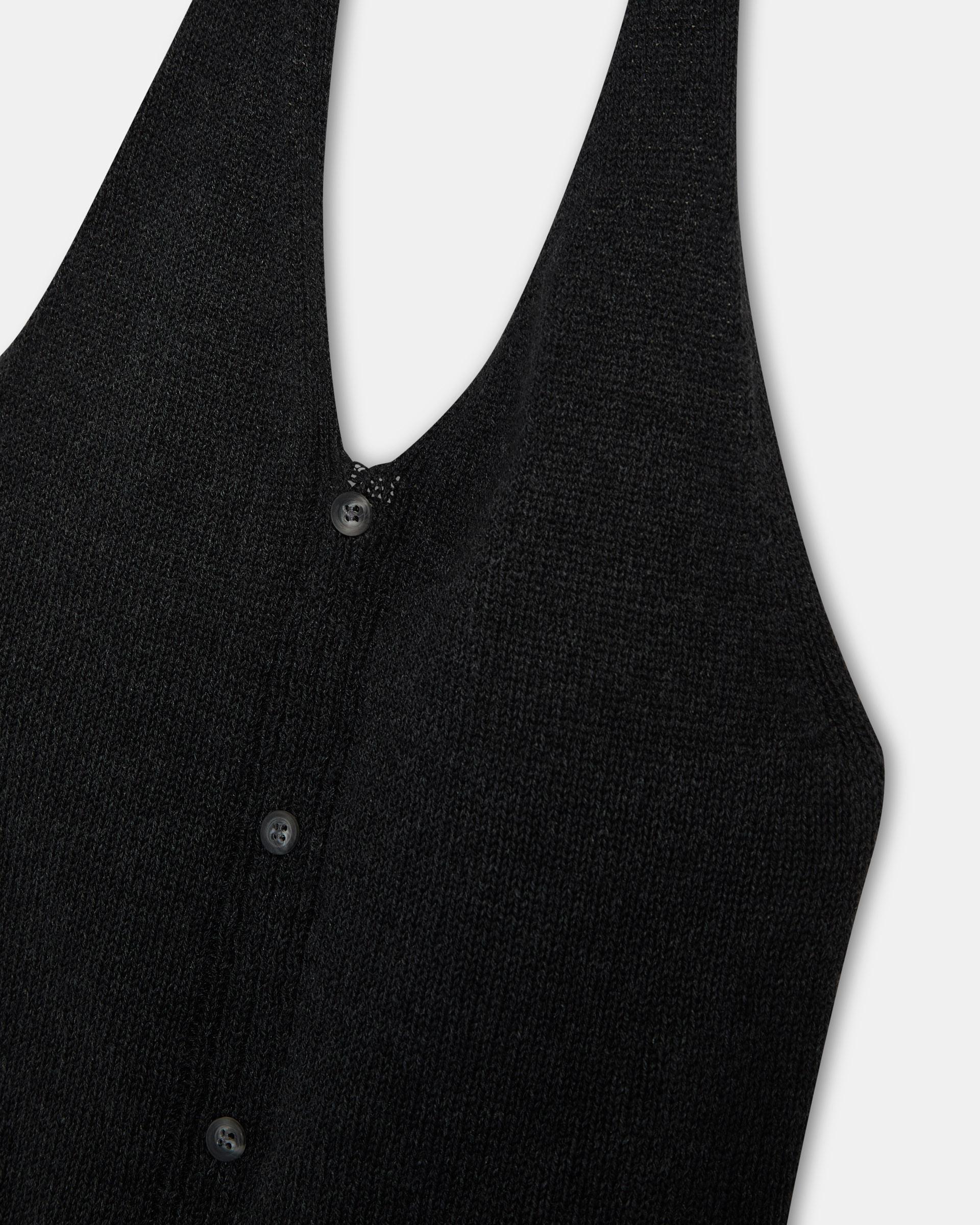 Top Punto Halter Botones Antracita