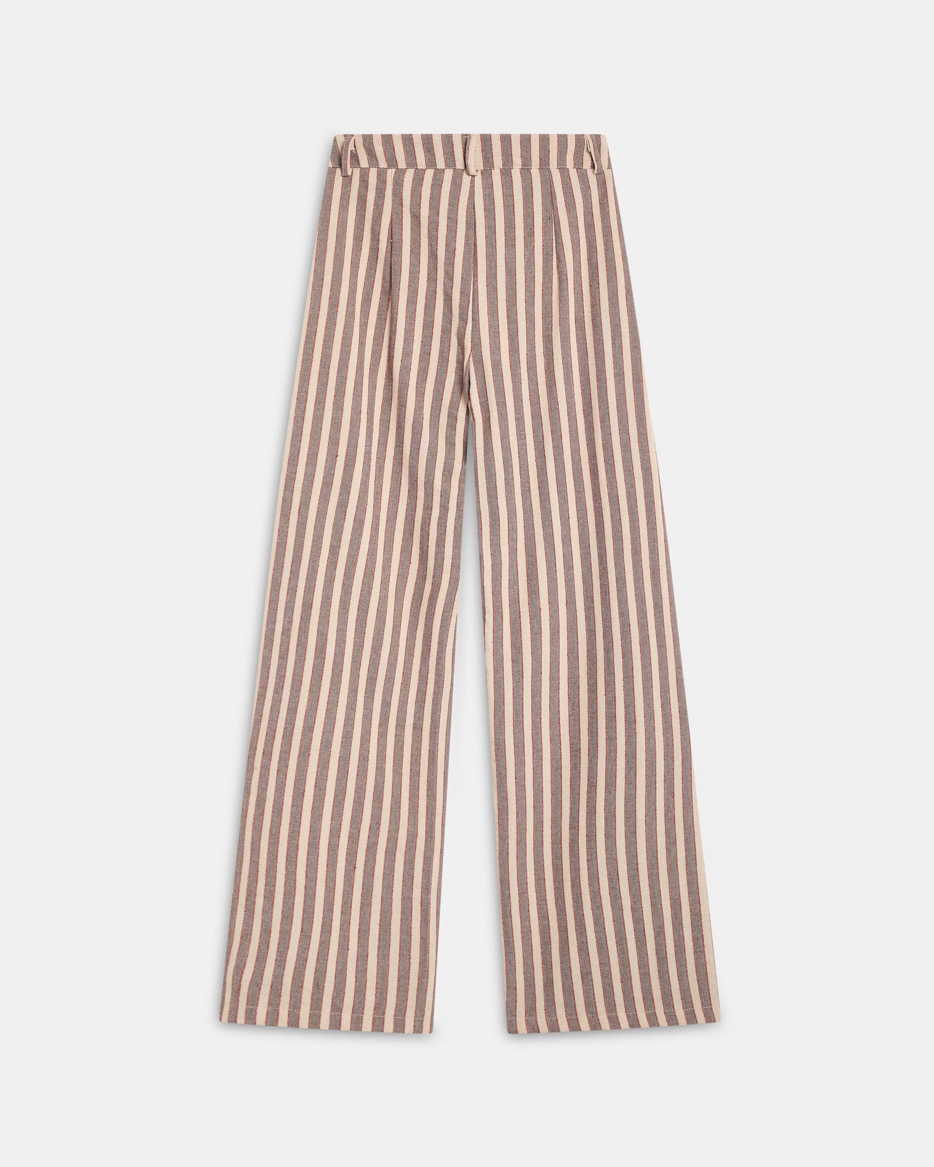 Pantalón Fluido Rayas Marrón