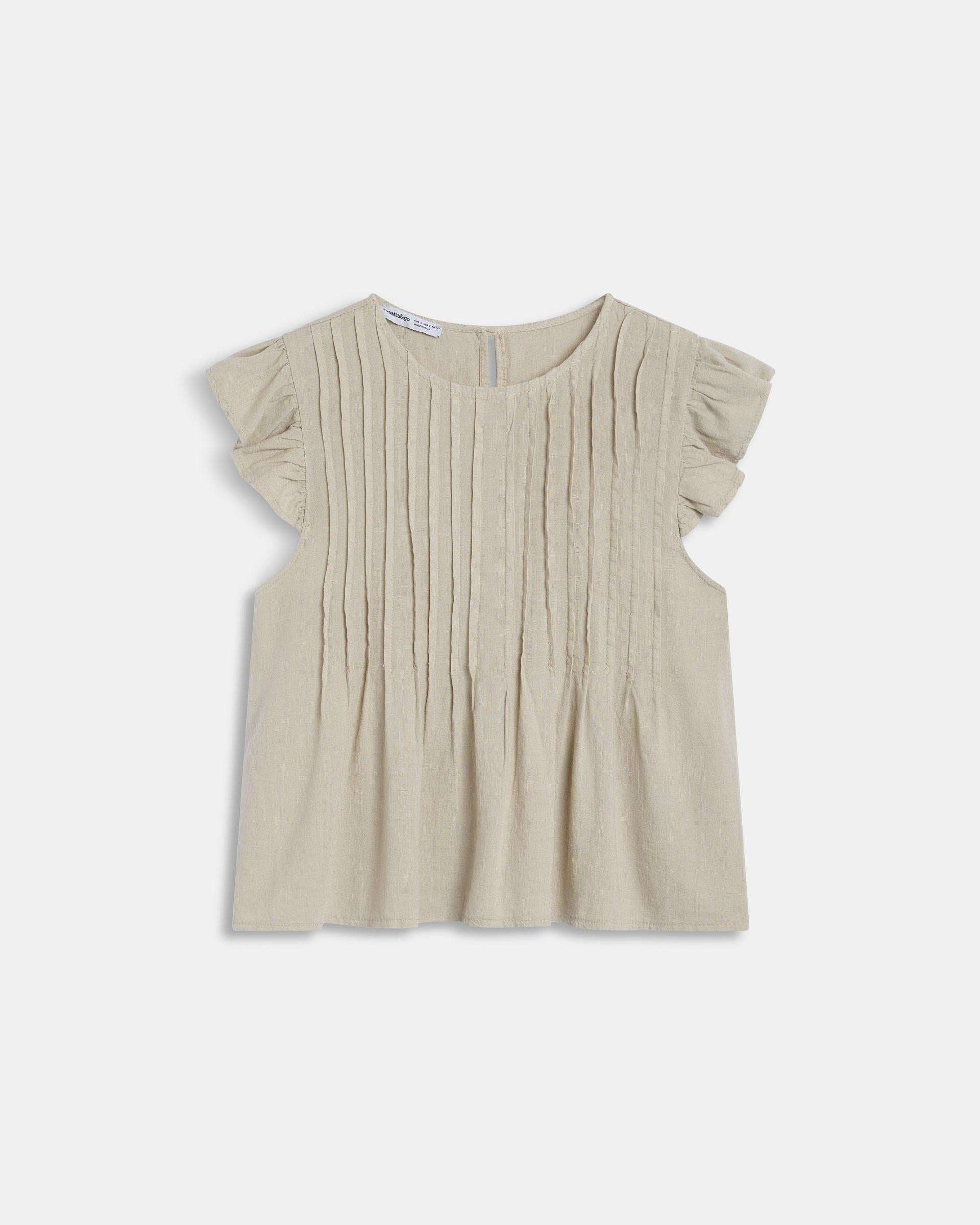 Blusa Jaretas Con Lino Beige