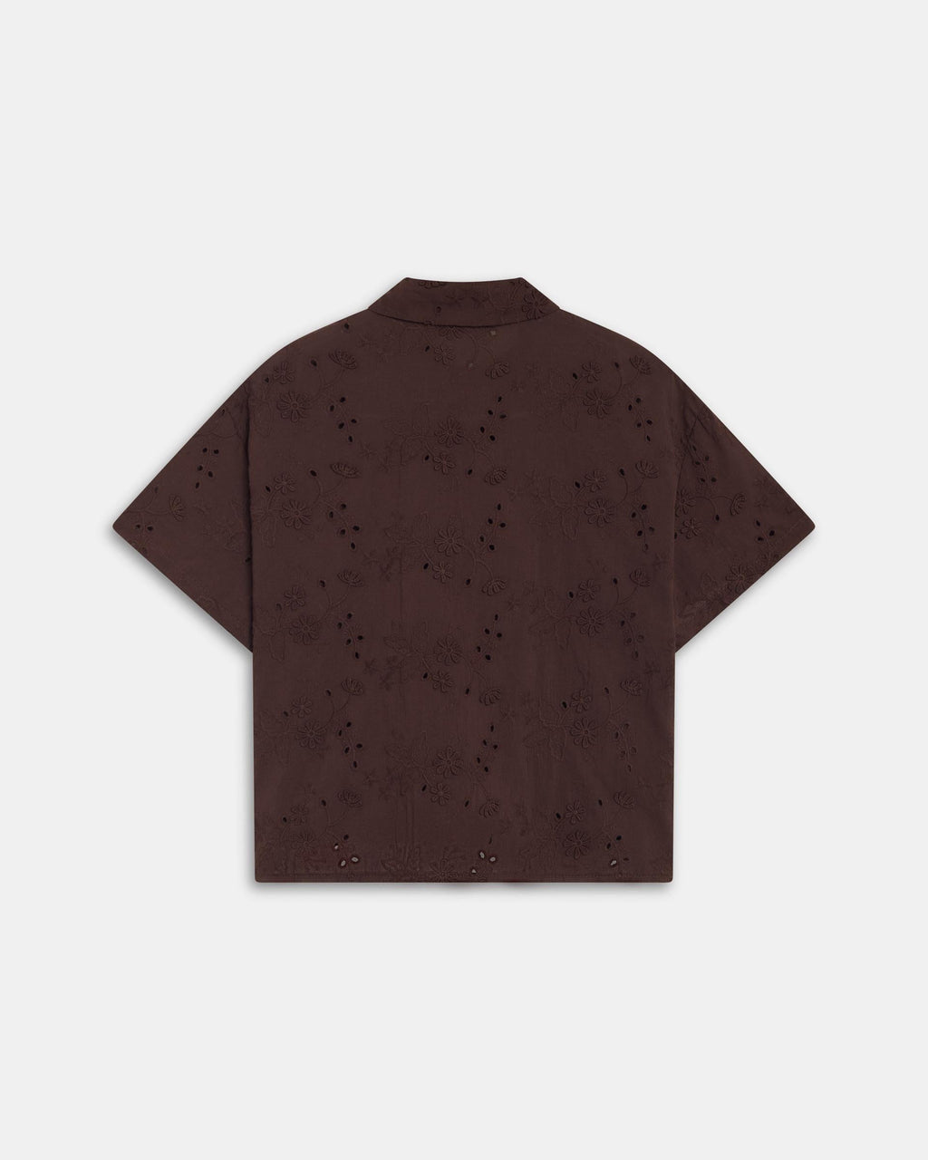 Camisa Manga Corta Troquelados Marrón