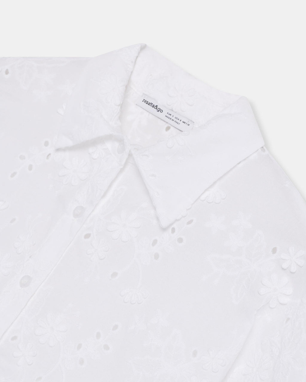 Camisa Manga Corta Troquelados Blanca