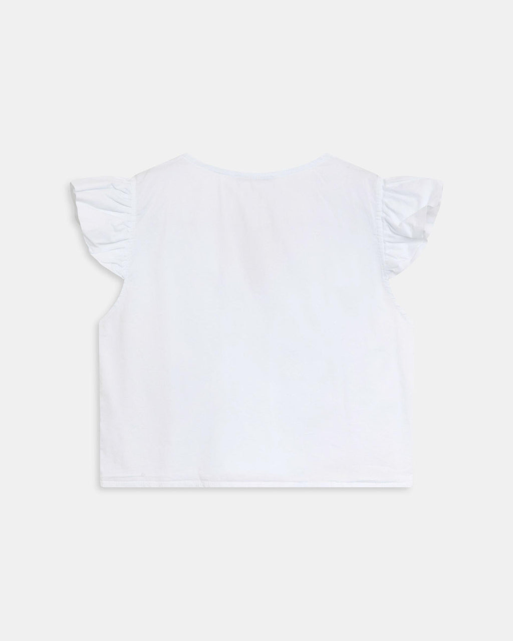 Top Escote Pico Volantes Blanco