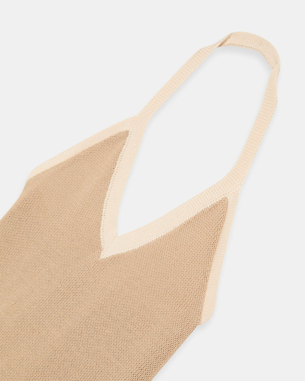 Top Punto Halter Contraste Beige
