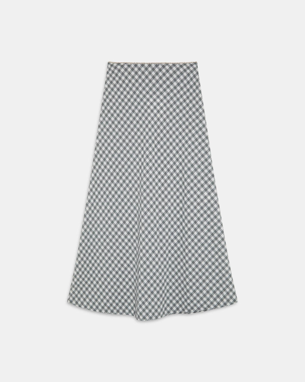 Falda Fluida Cuadros Gris