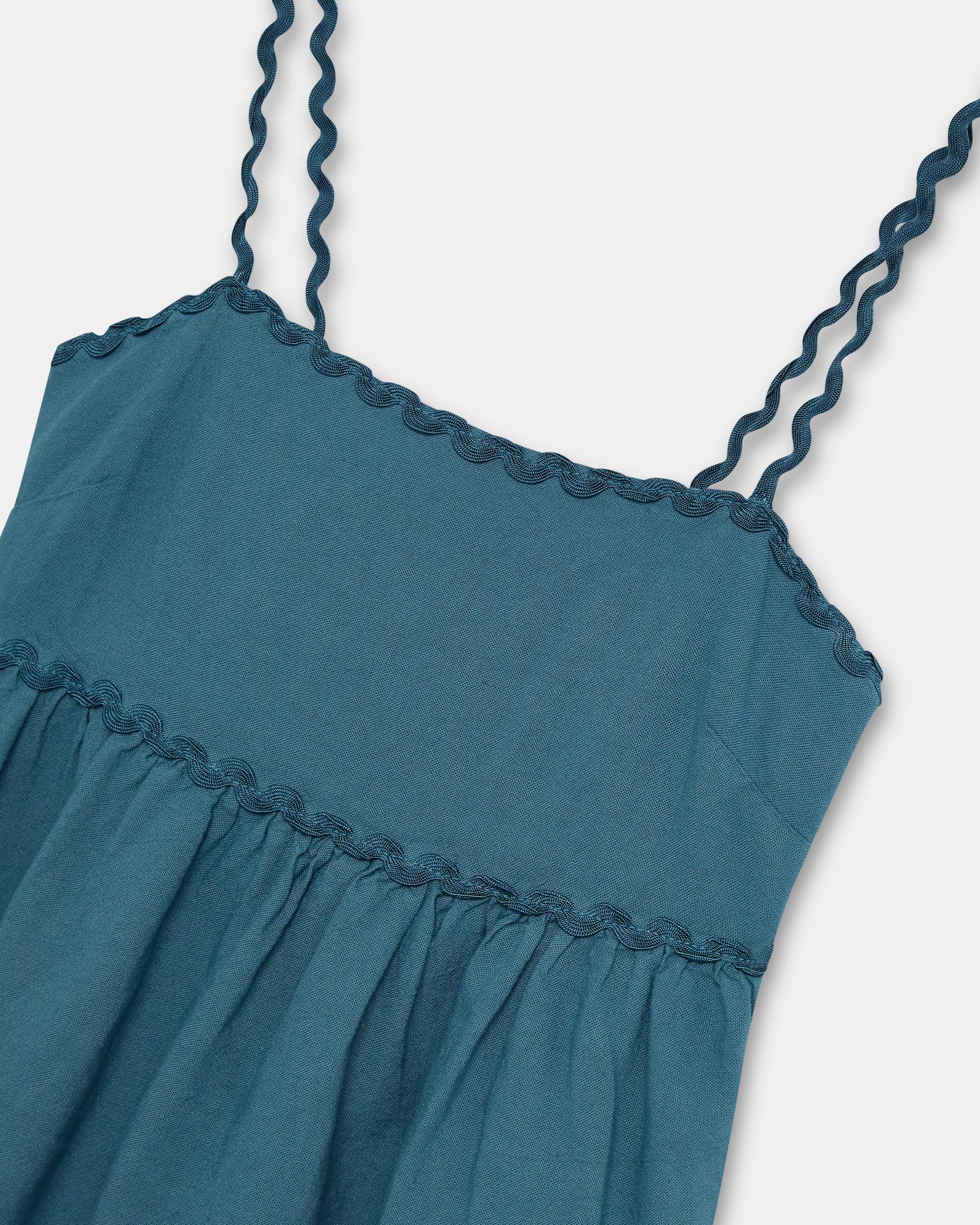 Top Tirantes Detalle Ondas Azul Oscuro