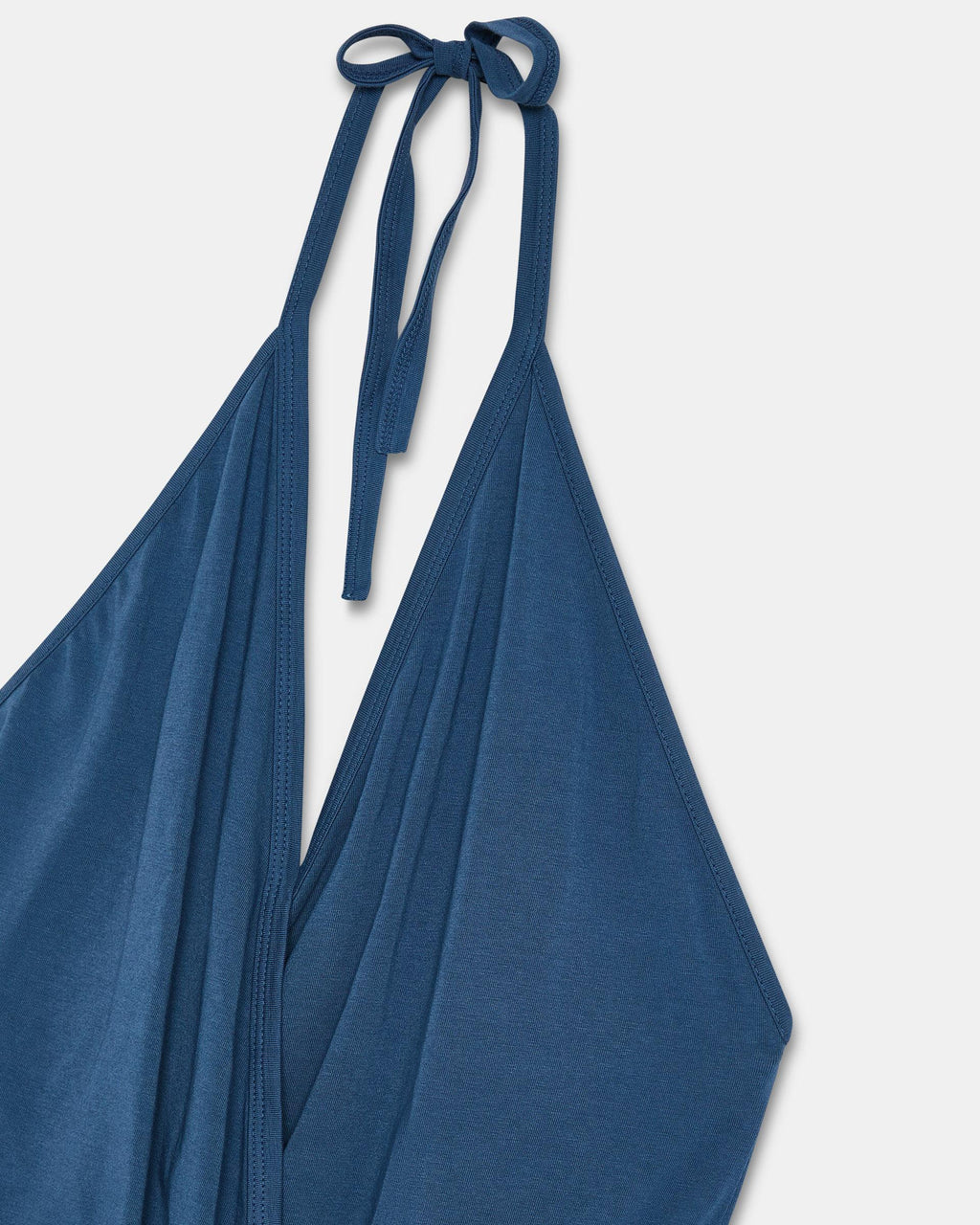 Camiseta Halter Cruzada Azul Marino