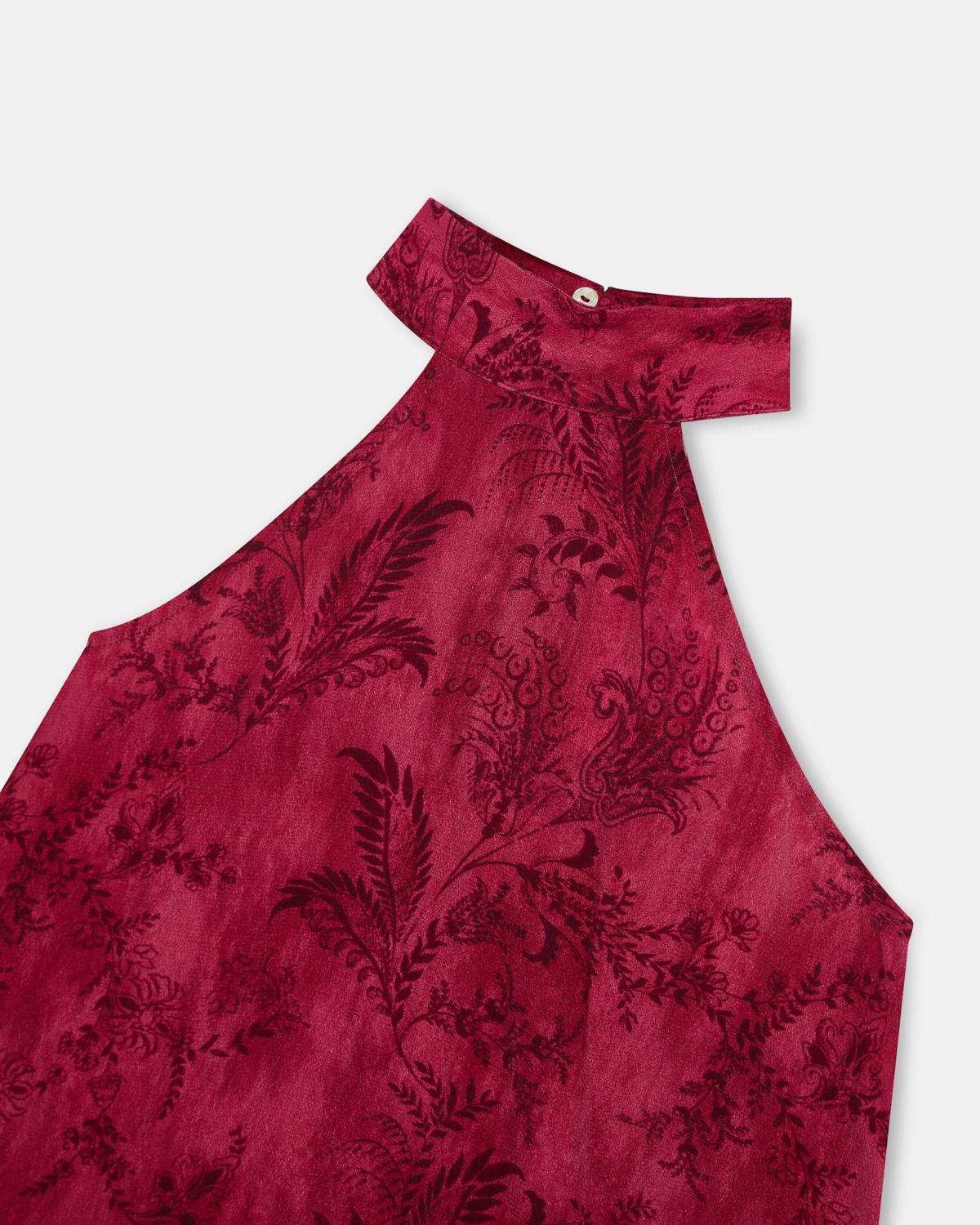Top Halter Estampado Fucsia