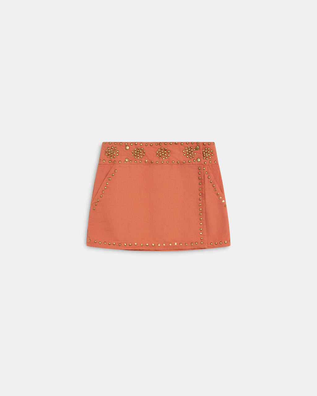Minifalda Tachuelas Canvas Naranja