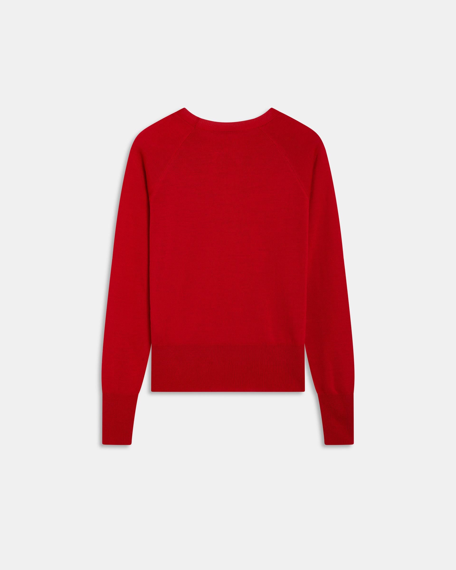 Jersey Cuello Redondo Punto Fino Rojo