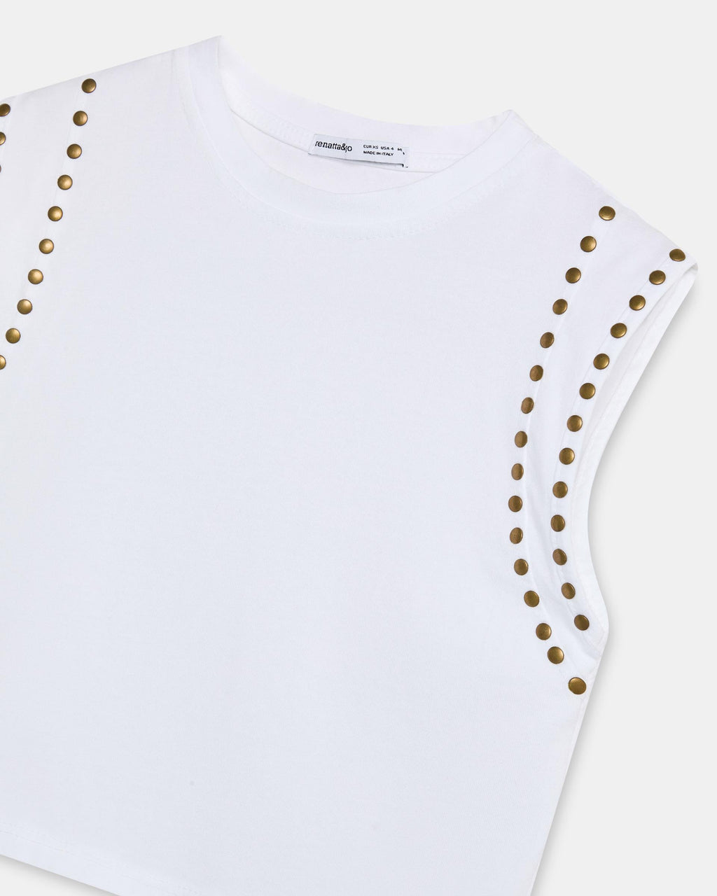 Camiseta Tachuelas Mangas Blanco