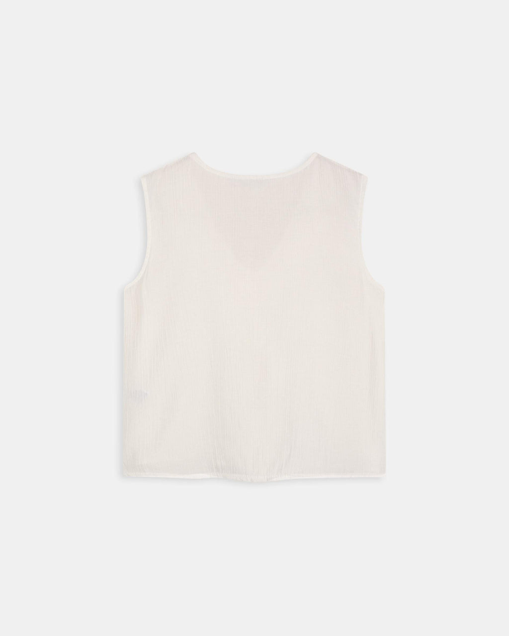 Blusa Sin Mangas Volantes Escote V Blanca