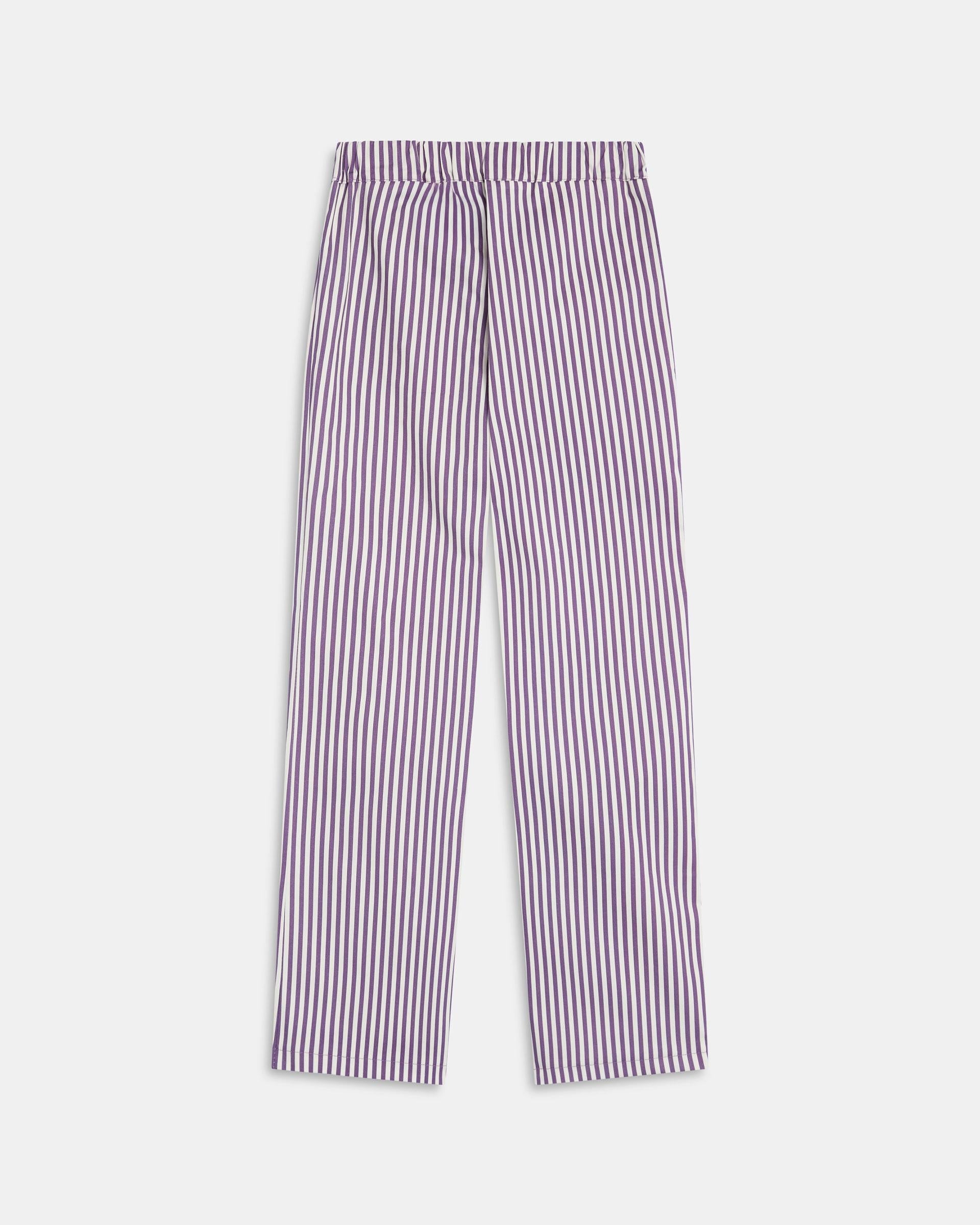 Jeans Rayas Bolsillos Contraste Morado