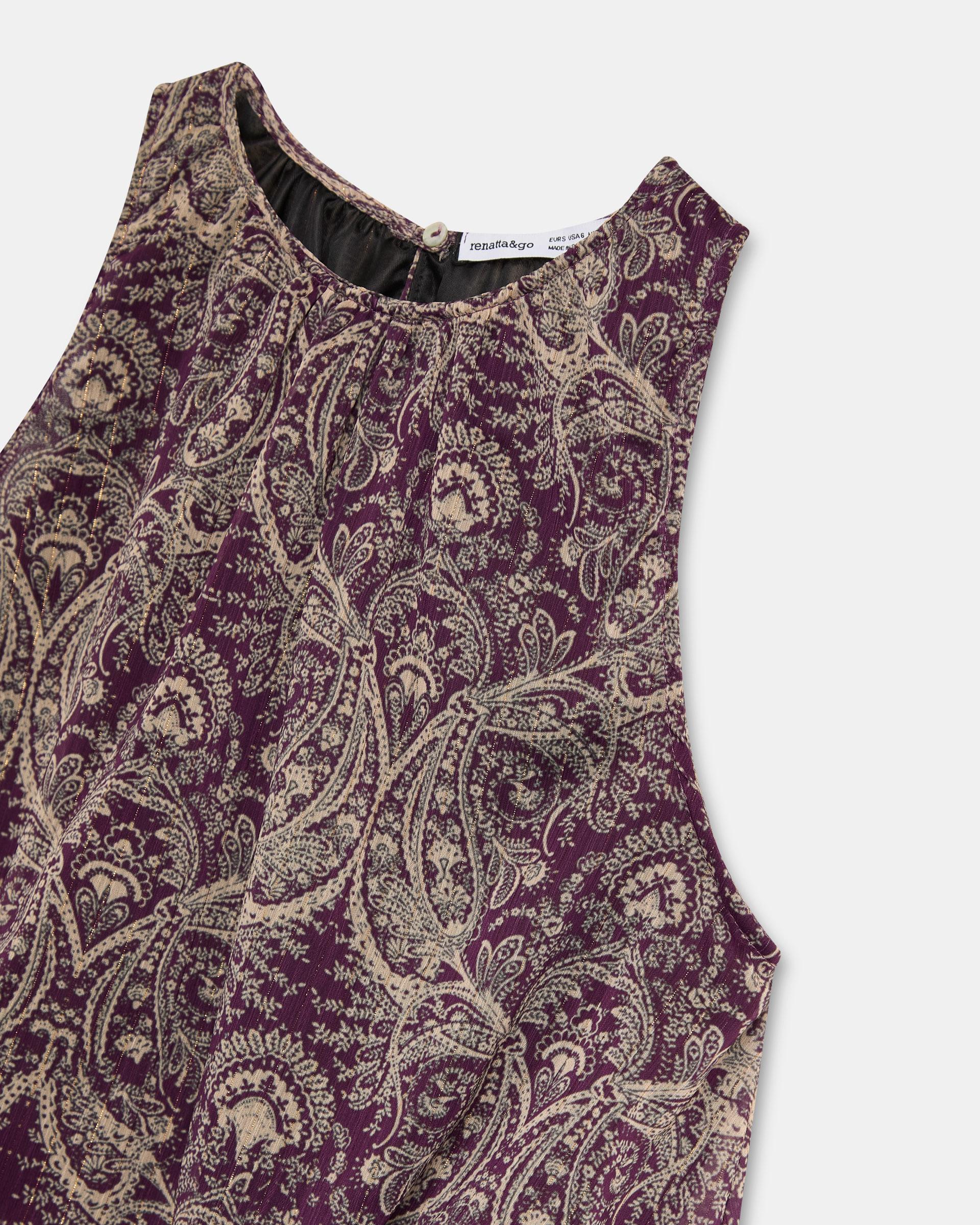 Top Vuelo Estampado Morado