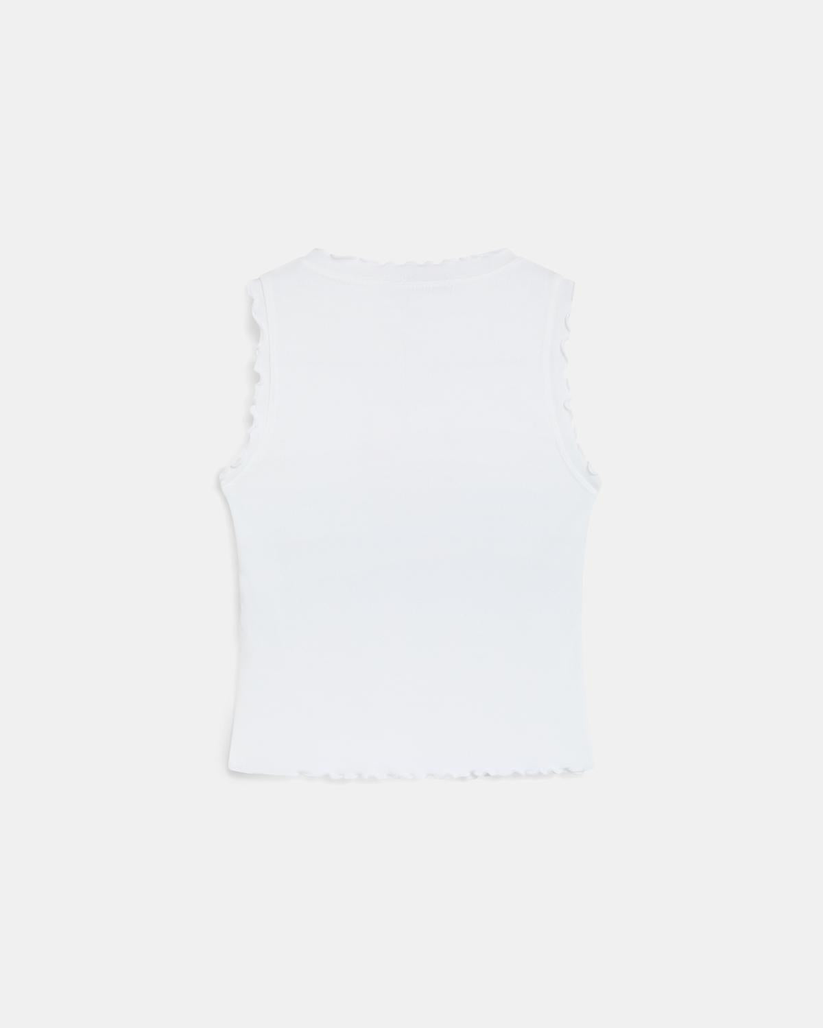 Camiseta Ribetes Ondulados Blanco