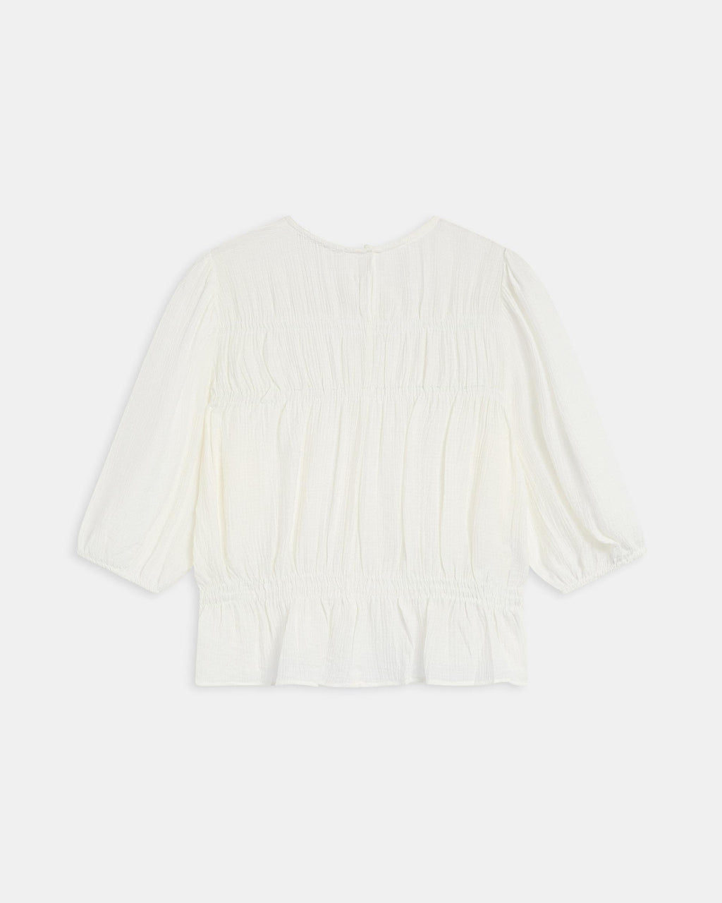 Blusa Gomas Manga Francesa Blanca