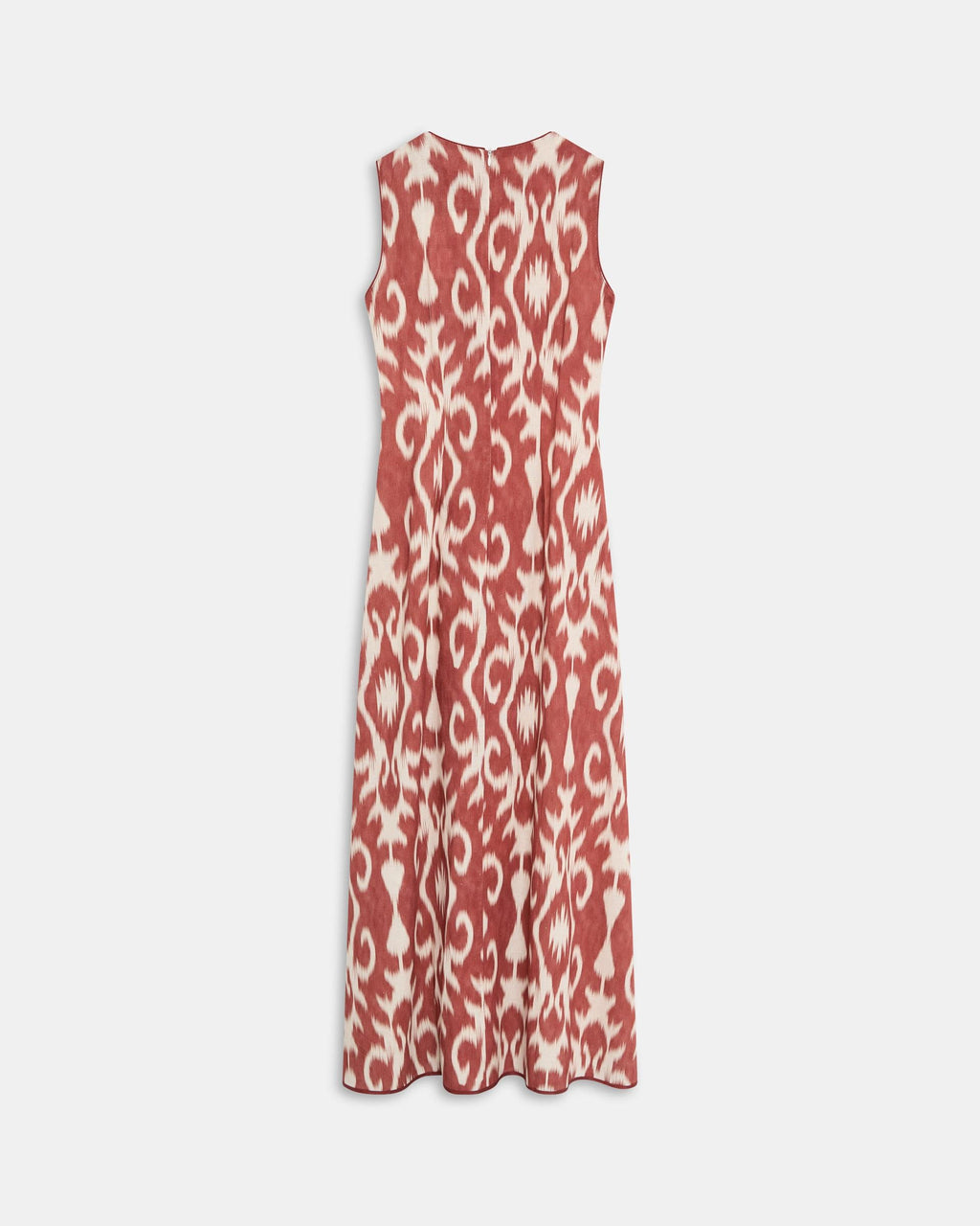 Vestido Sin Mangas Estampado Étnico Teja