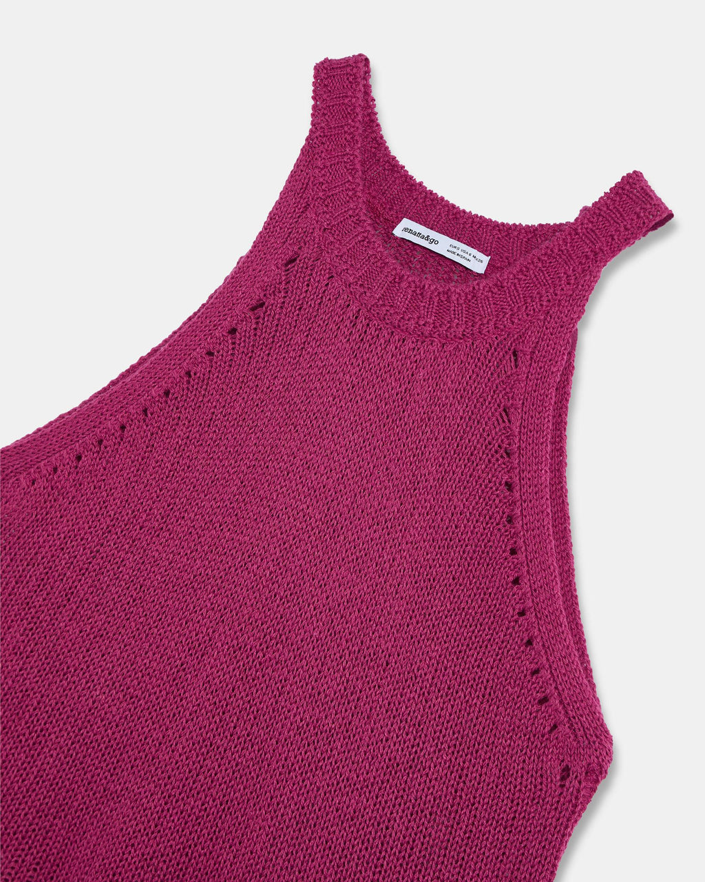 Top Punto Sin Mangas Cuello Redondo Rib Rosa