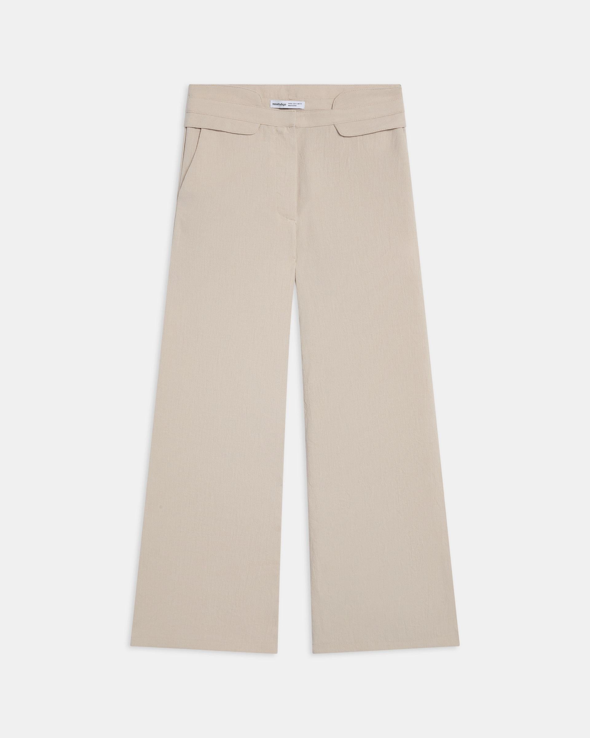 Pantalón Detalle Cinturilla Crudo