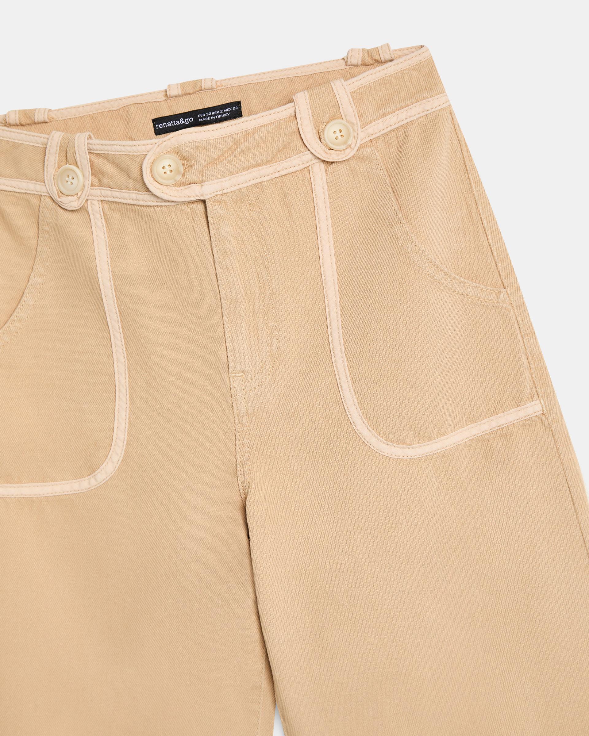 Jeans Vivo Contraste Beige