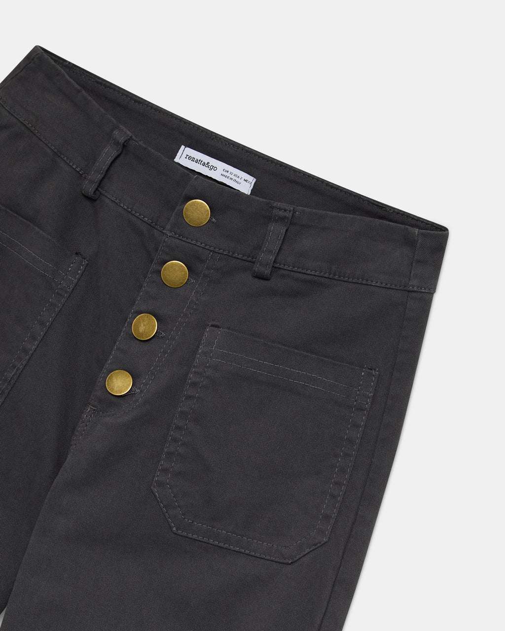 Jeans Bolsillos De Plastón Antracita