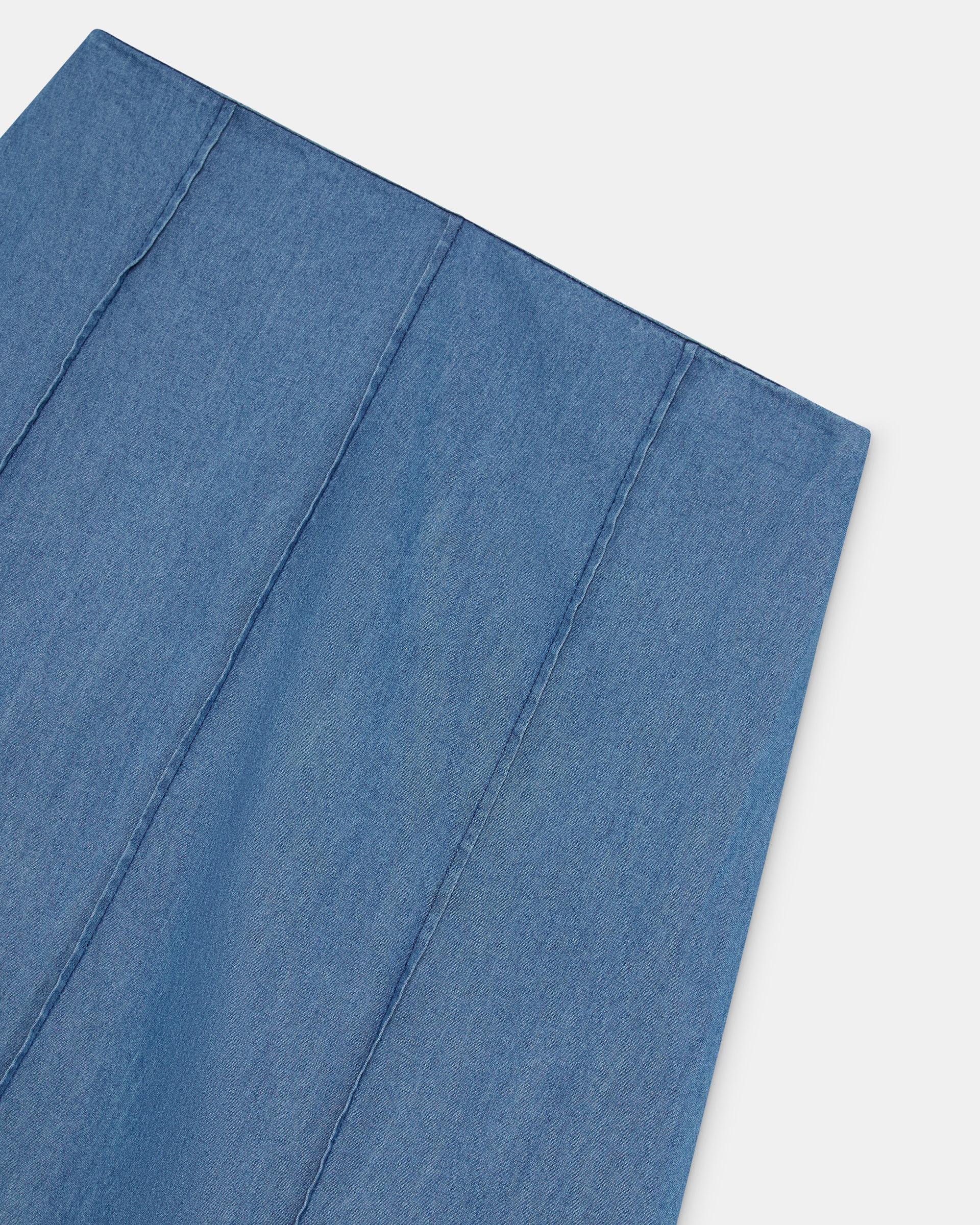 Falda Costuras Tipo Denim Azul Jeans