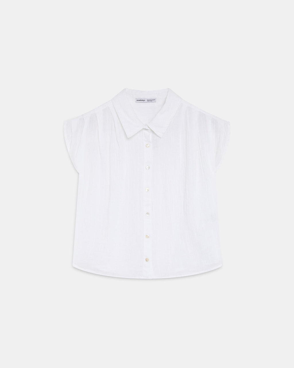 Camisa Sin Mangas Pliegues Blanca