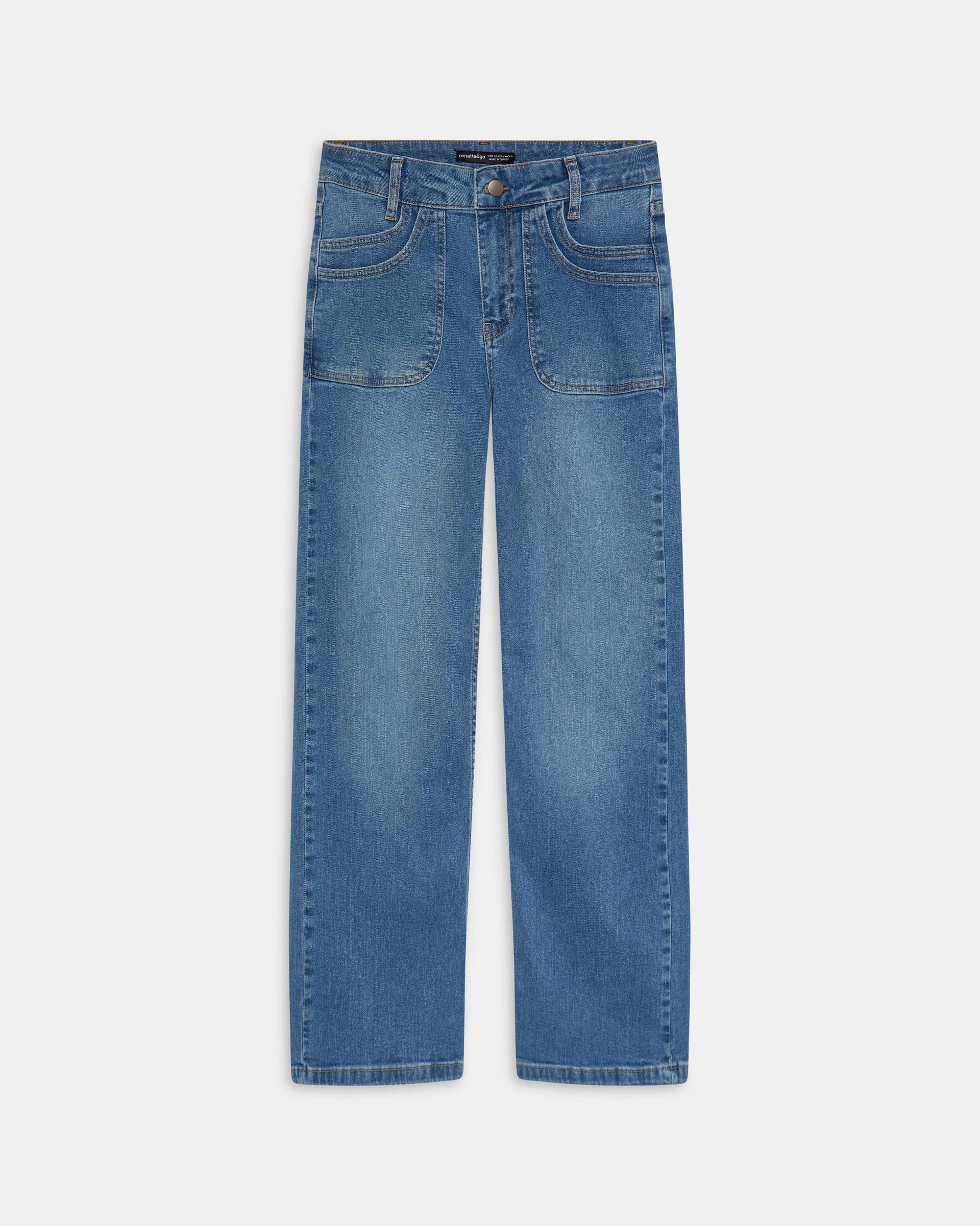 Jeans Cinturilla Doble Bolsillo Azul